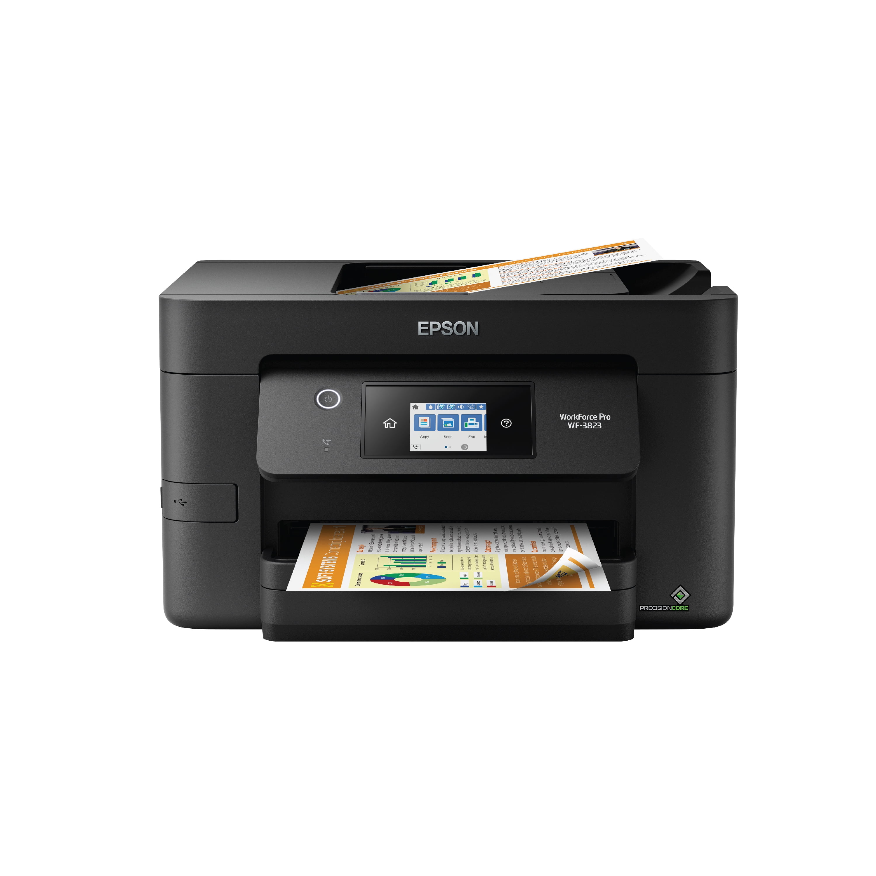 Epson Workforce Pro WF-3823 Wireless All-in-One Printer with Auto 2-Sided Print, 250-Sheet Tray and 2.7" Color Touchscreen - Black