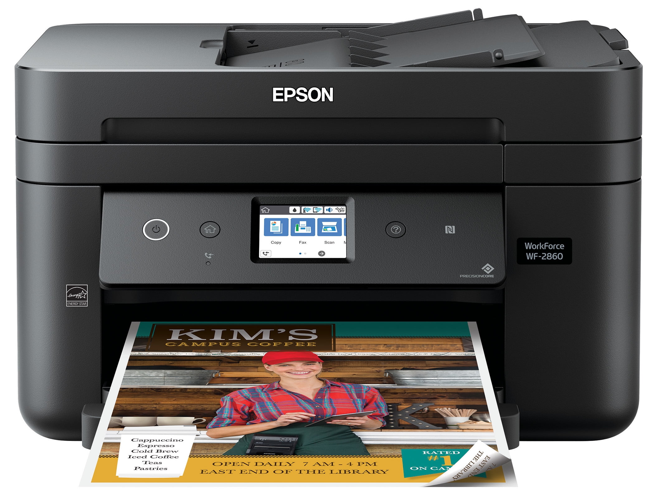 Epson WorkForce WF-2860 All-in-One Wireless Color Printer with Scanner, Copier, Fax, Ethernet, Wi-Fi Direct and NFC