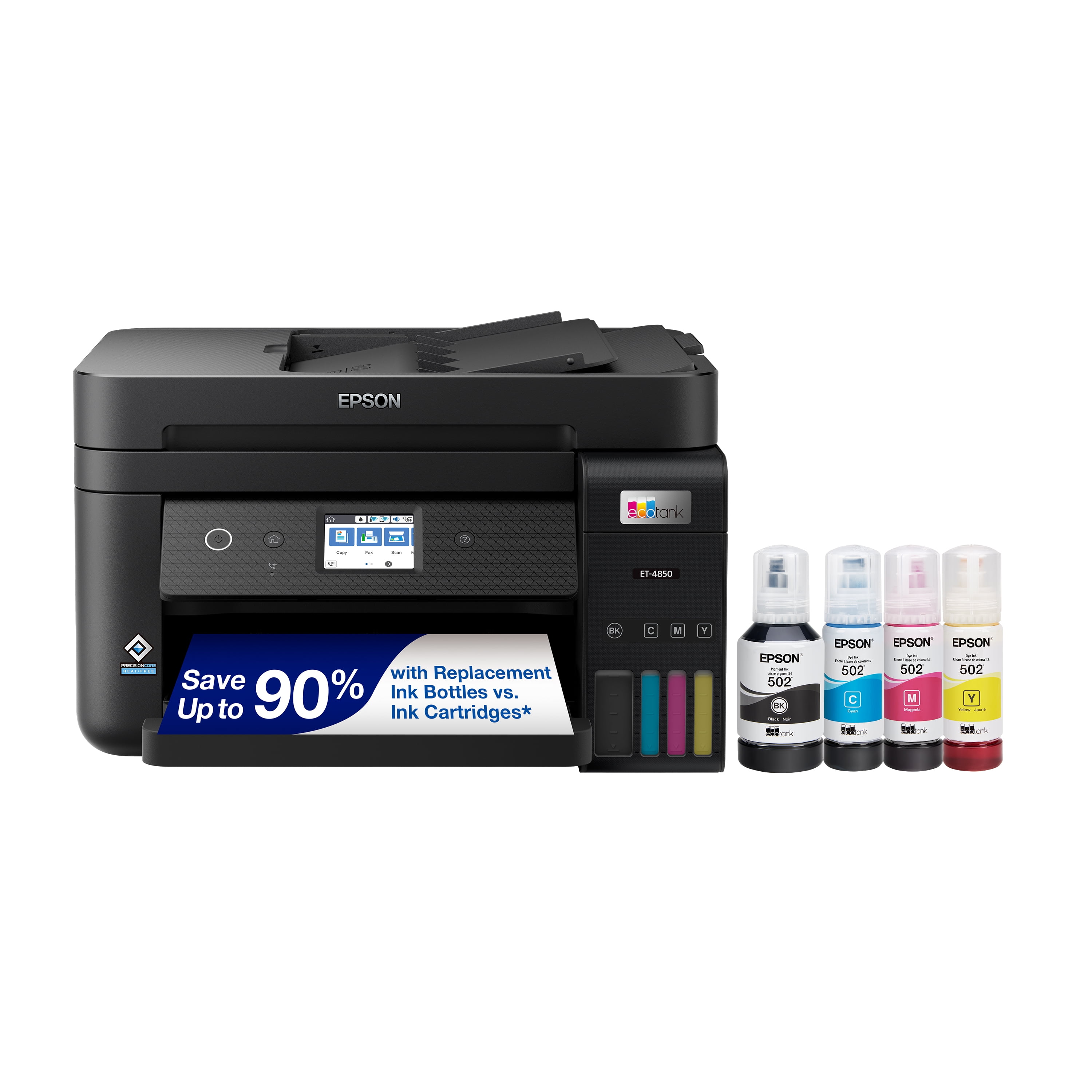 Epson EcoTank ET-4850 Wireless All-in-One Cartridge-Free Supertank Printer with Scanner, Copier, Fax, ADF and Ethernet