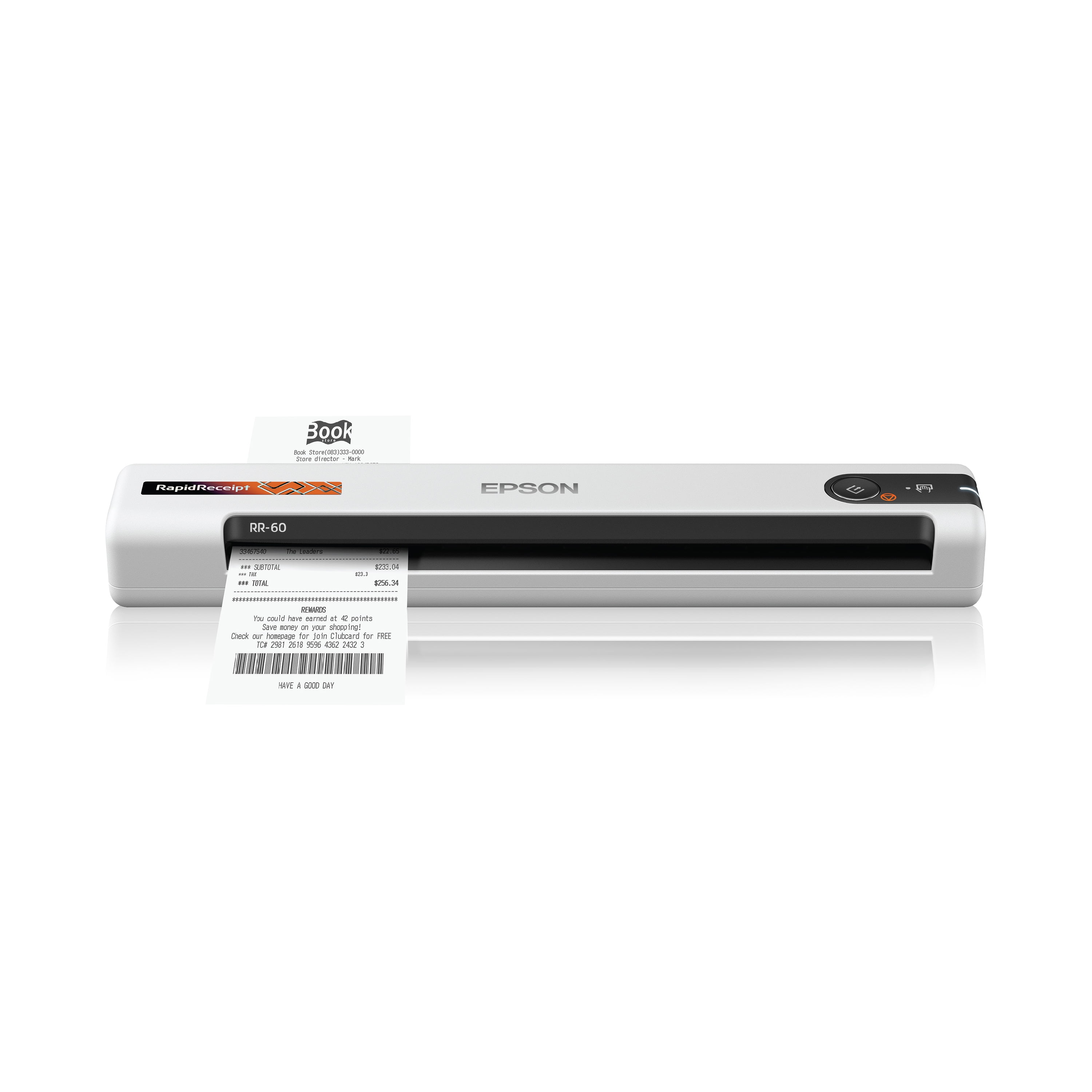 Epson RapidReceipt RR-60 - Document scanner - Contact Image Sensor (CIS) - Legal - 600 dpi x 600 dpi - up to 10 ppm (mono) / up to 10 ppm (color) - up to 300 scans per day - USB 2.0