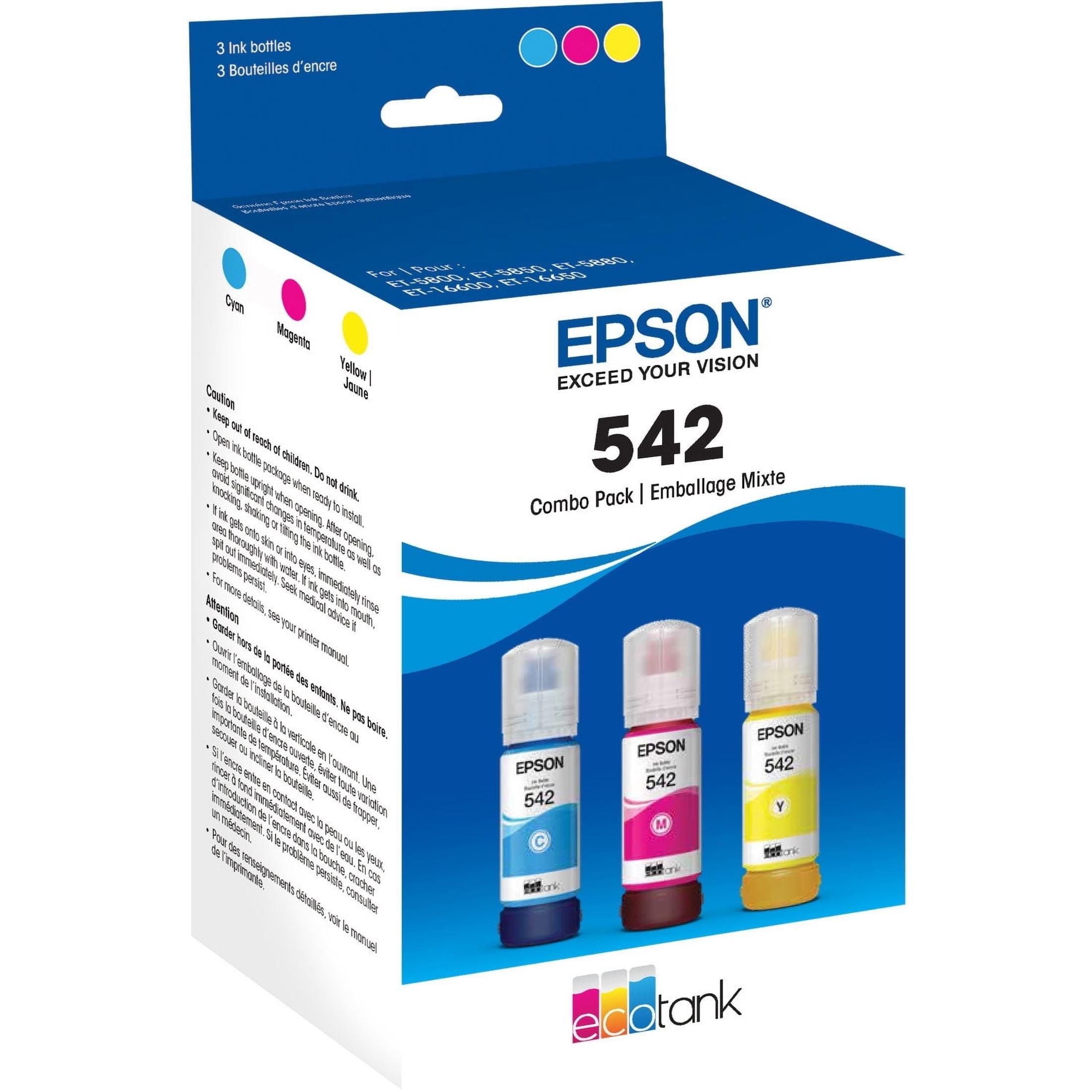 Epson (T542) EcoTank Pro ET-5800, ET-5850, ET-5880, ET-16600, ET-16650 Dye Color Combo Ink Bottle