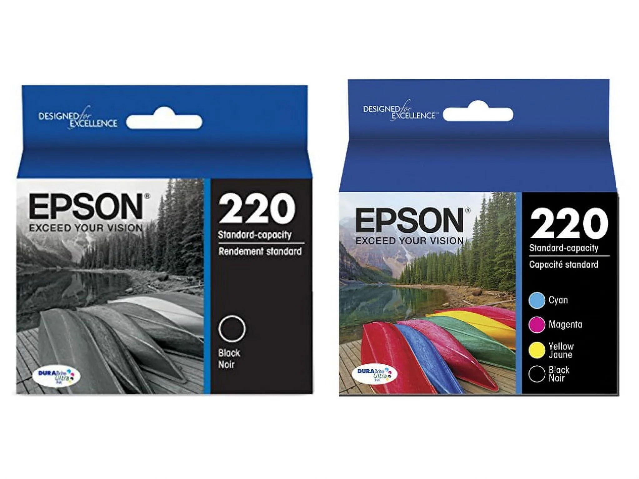 Epson 220 ink Black and Color 4 Pack (T220120, T220520)