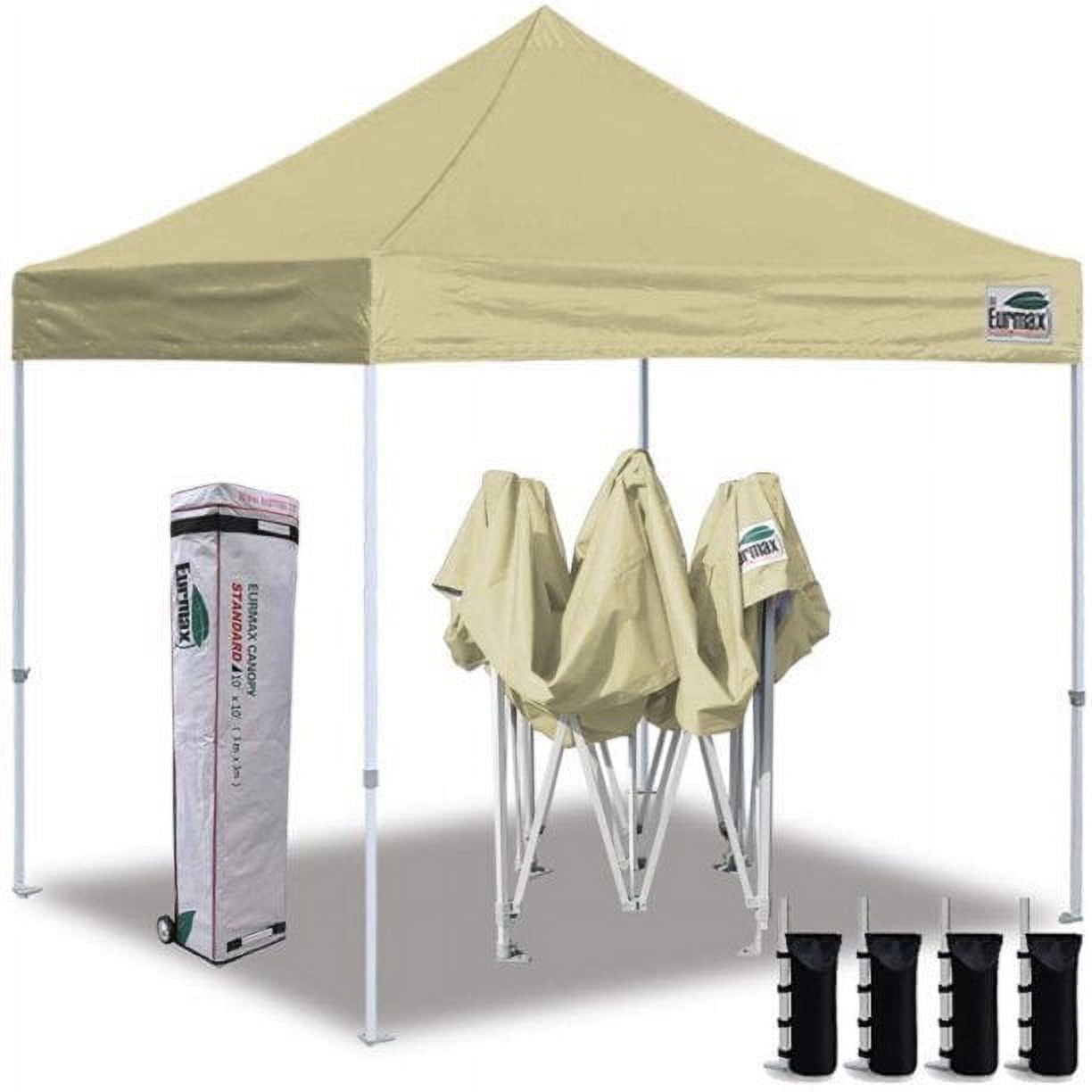 Eurmax Canopy 10' x 10' Sandy Pop-up Canopy and 56lbs Instant Outdoor Canopy