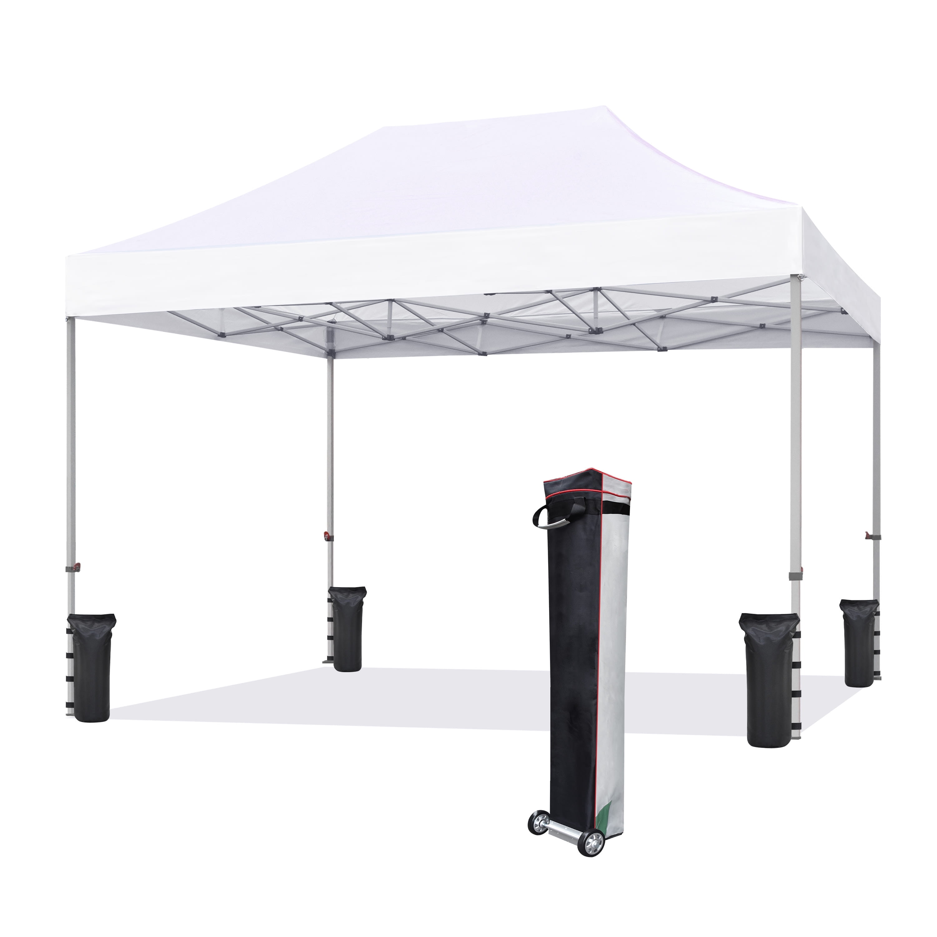 Eurmax USA 8x12 Ez Pop up Canopy Tent White Commercial Tent（60LBS,8x12FT）
