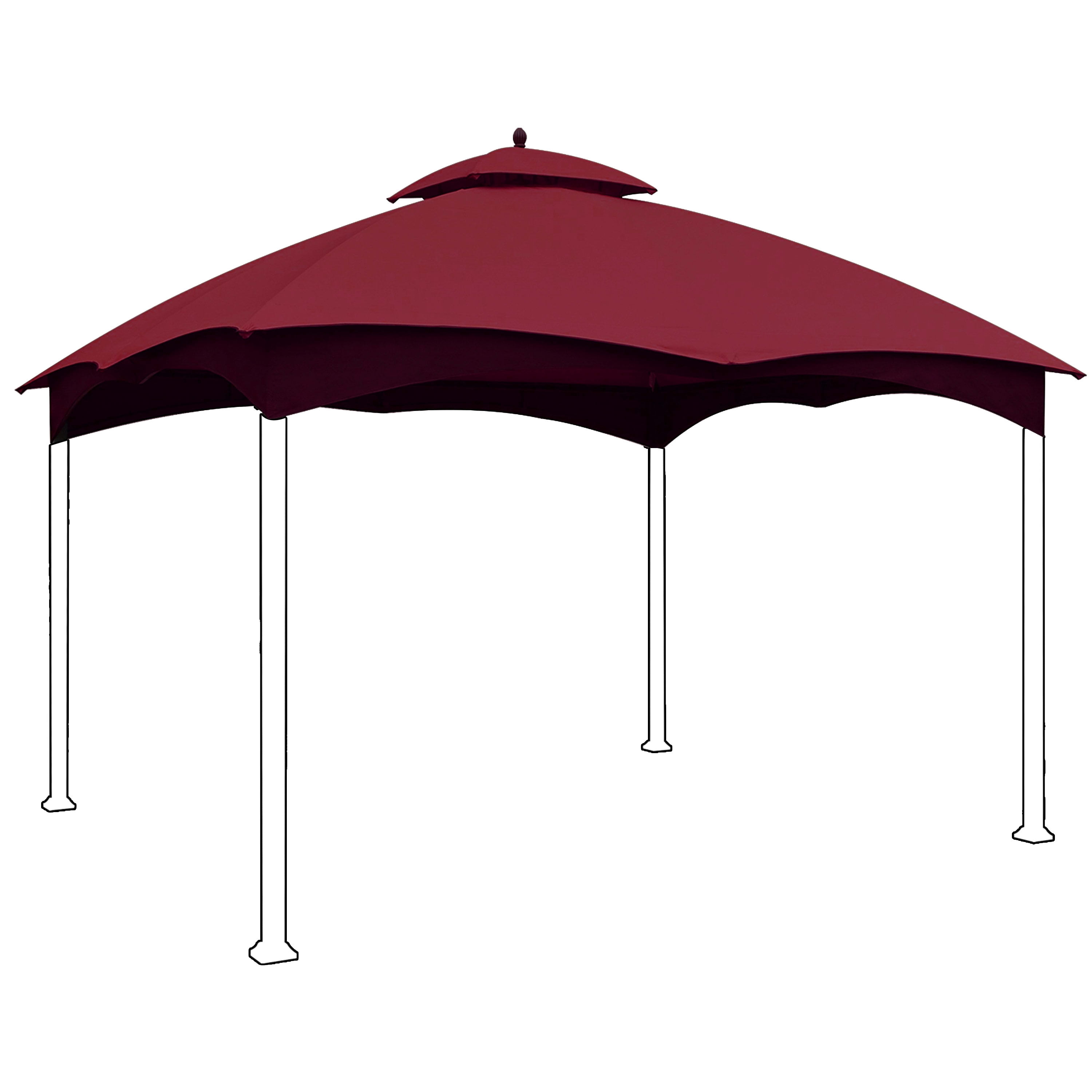 Eurmax 10x12 Gazebo Replacement Canopy 2 Tier Replacement Canopy,Burgundy