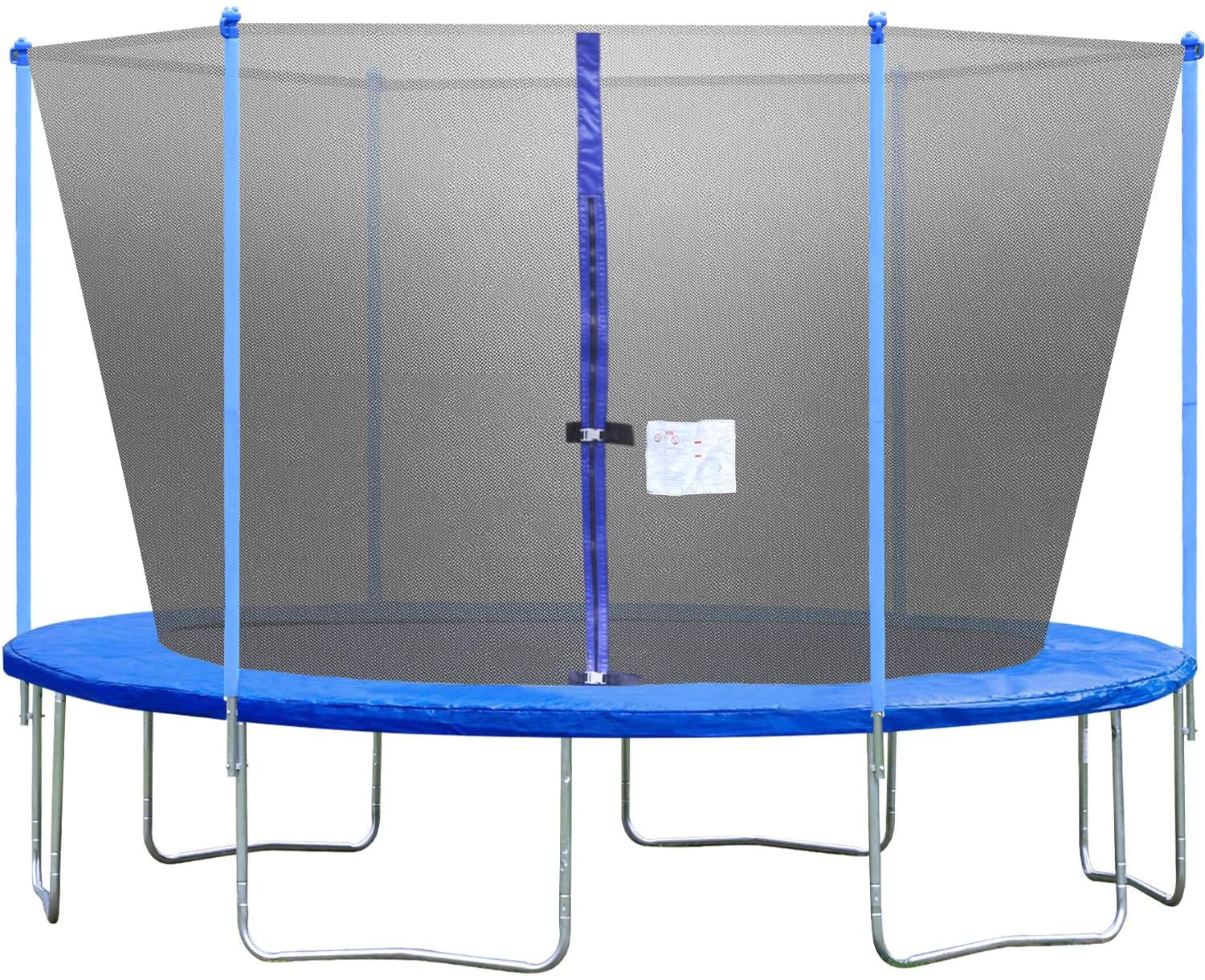 FDW 12 ft Trampoline Combo Jump Safety Enclosure Net W/Spring Pad ,Blue