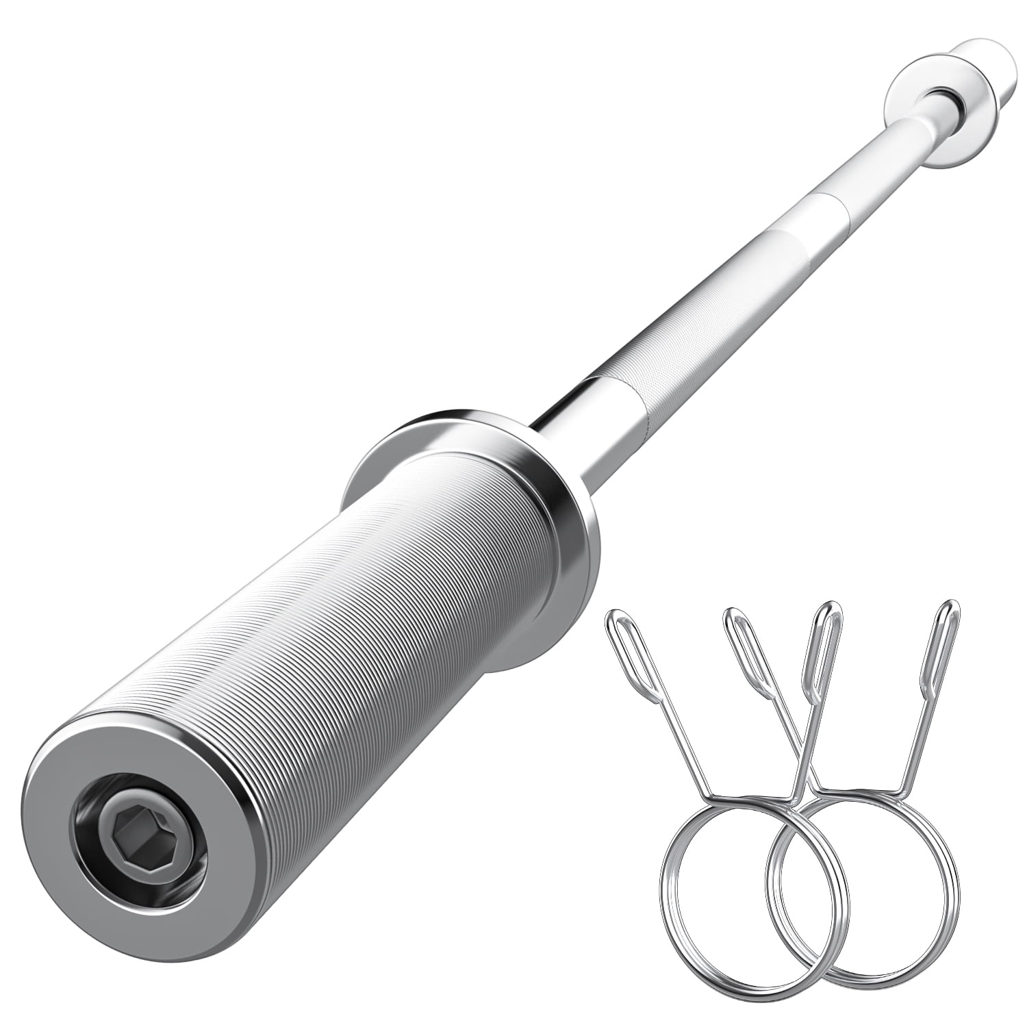 FIXTECH 5Ft/6Ft/7Ft Barbell Bar Olympic Weightlifting Bar - Straight Bar Strength Training Bar, Indoors Exercise Bar, Barbell Bar Strength Home Gym Fitness Equipment