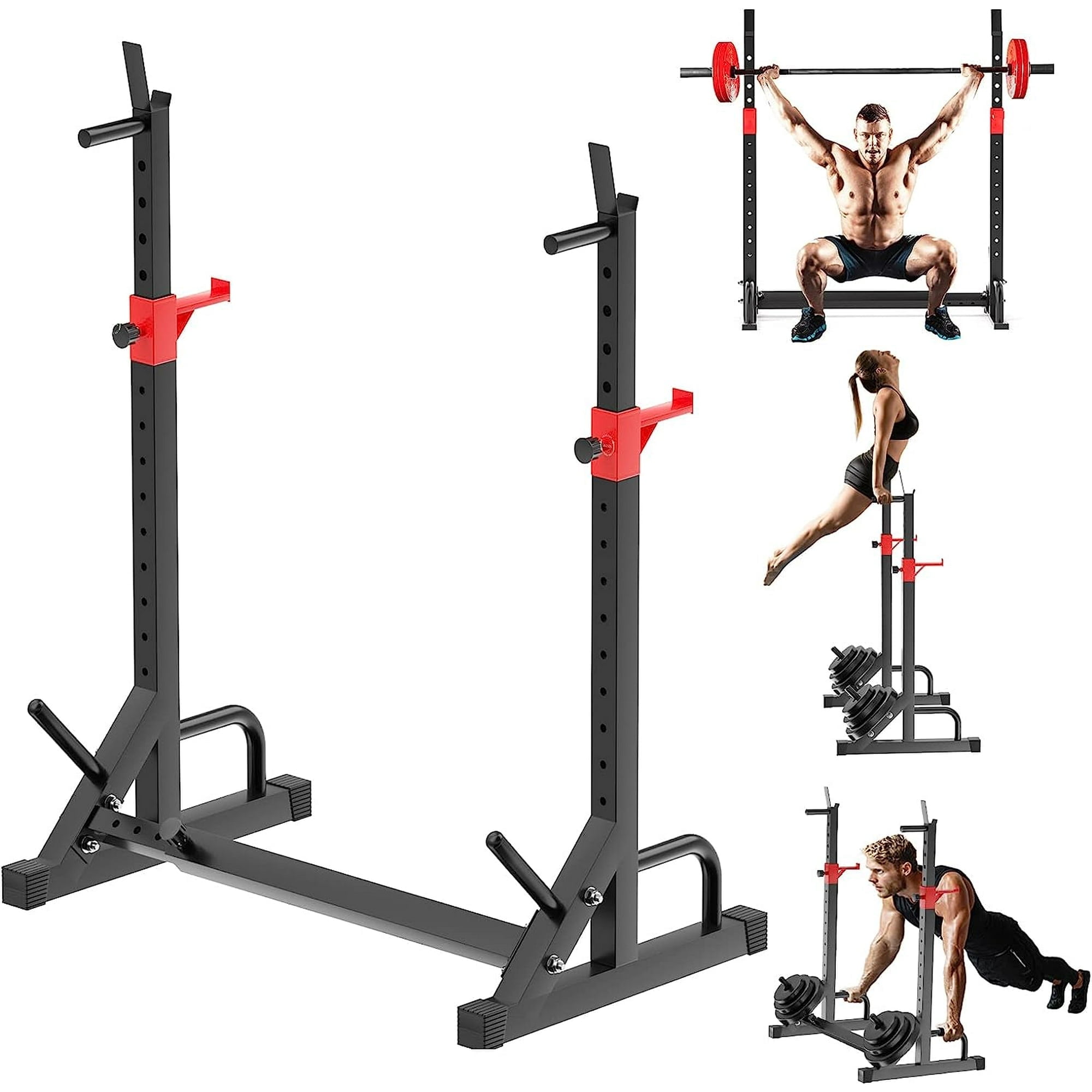FONBEAR Adjustable Squat Rack, 550 LBS Max Load Squat Rack Stand Multi-Function Weight Lifting Home Gym