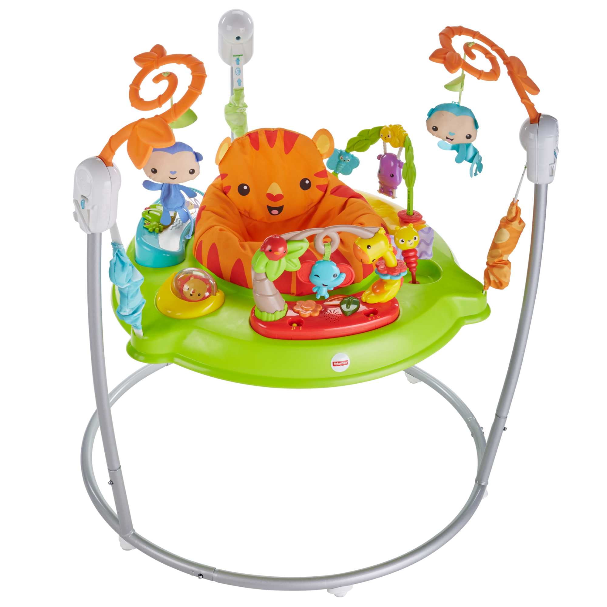 Fisher-Price Baby Bouncer Tiger Time Jumperoo Activity Center with Lights Music and Toys, Toddler