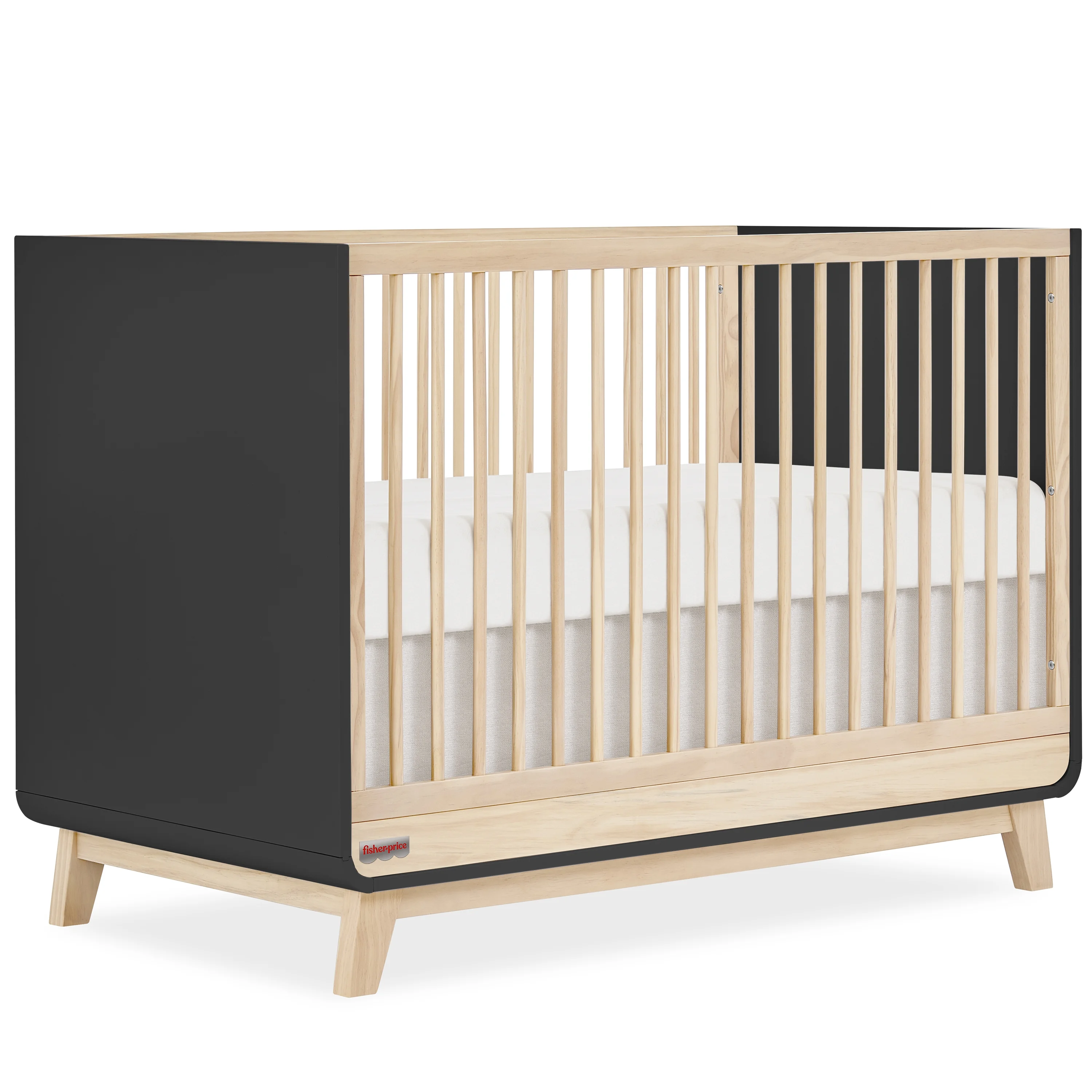 Fisher Price Siesta 3-in-1 Convertible Crib by Dream On Me, Matte Black
