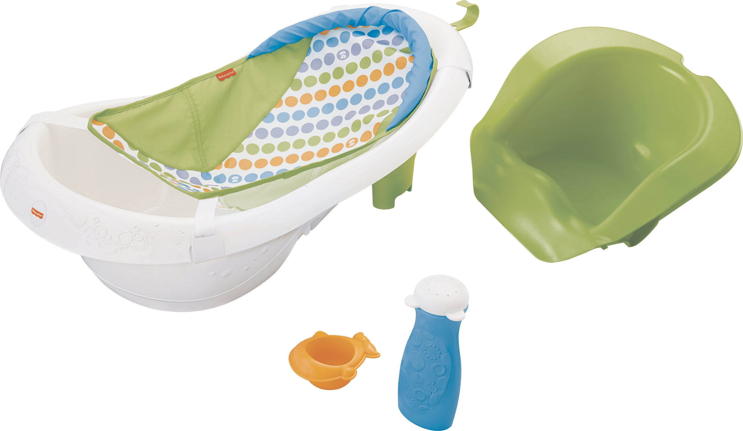 Fisher-Price 4-in-1 Sling Seat Convertible Baby Bath Tub, Green