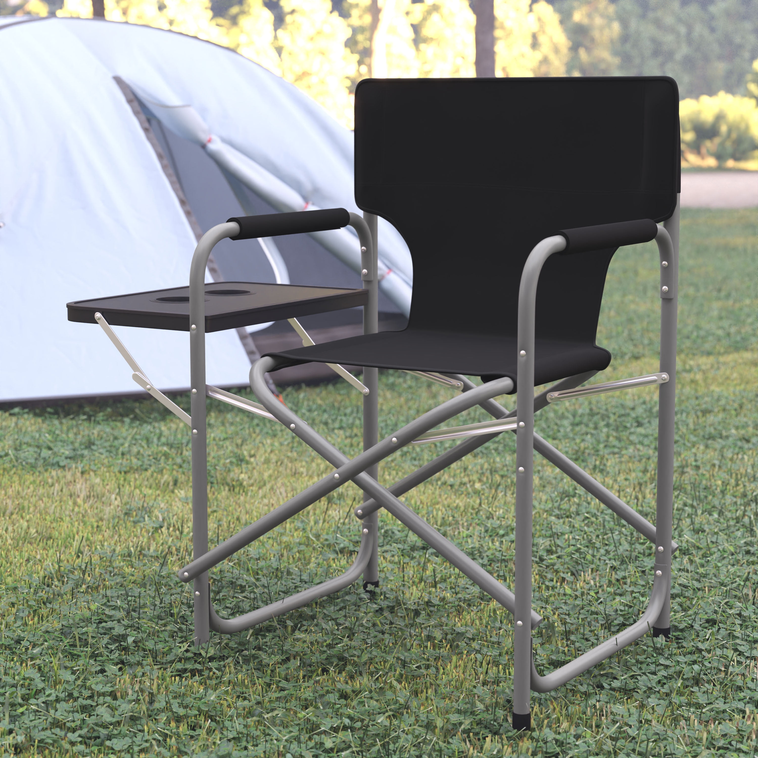 Flash Furniture Benjamin Steel Camping Chair, Black