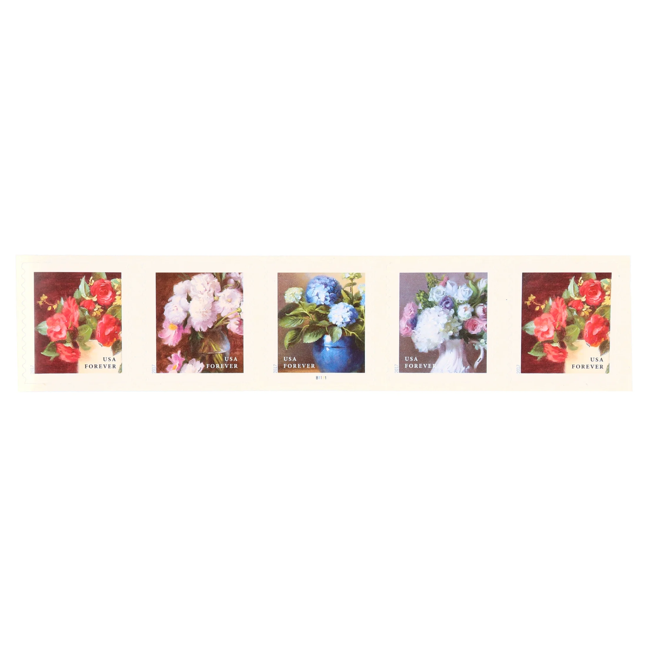 Flowers from the Garden Coil of 100 USPS First Class Postage Stamps Celebrate Beauty Wedding (Roll of 100 Stamps)