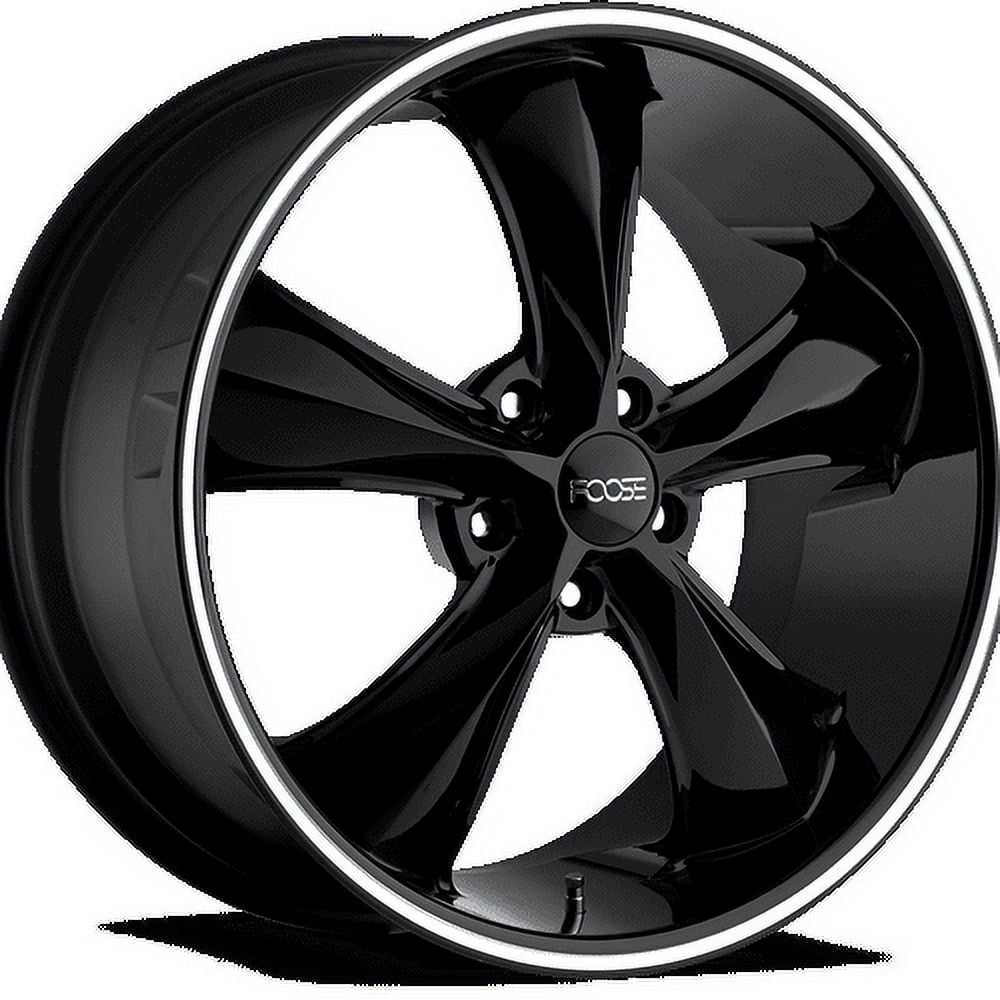 Foose 1PC Aluminum Rim F104 LEGEND 20X8.5in Gloss Black Milled Finish, F104208521+35