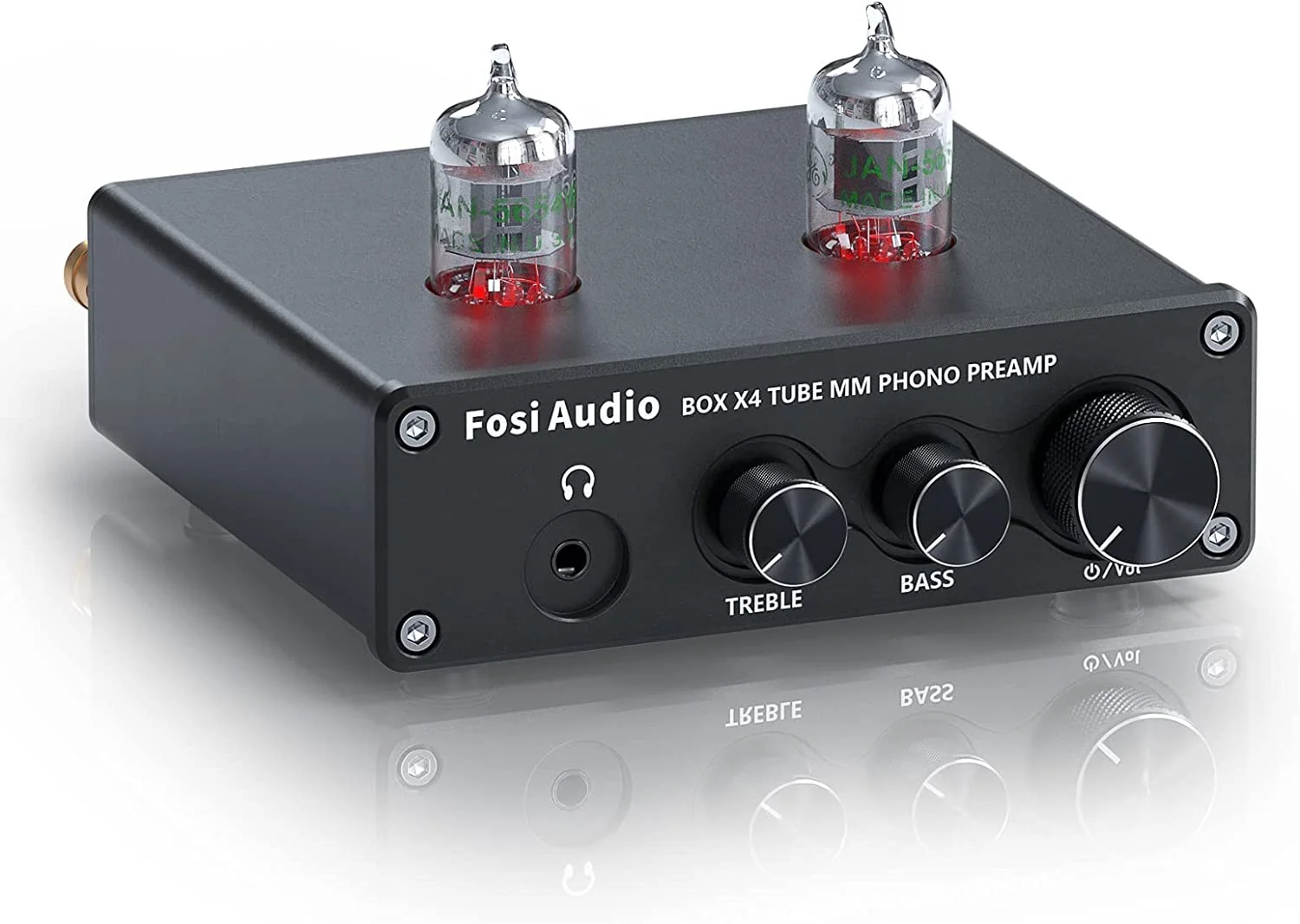 Fosi Audio Box X4 Preamplifier with Volume Bass Treble Control, Black