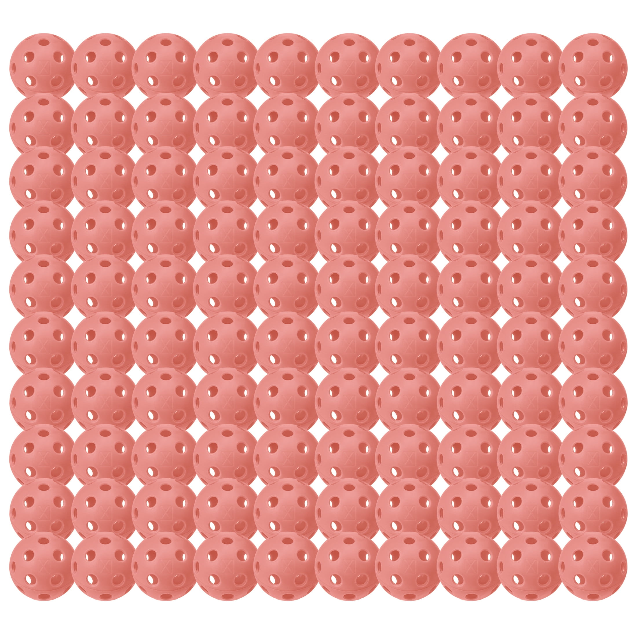 Franklin Sports X-26 Official Indoor Pickleballs - Bulk 100 Pack - Peach