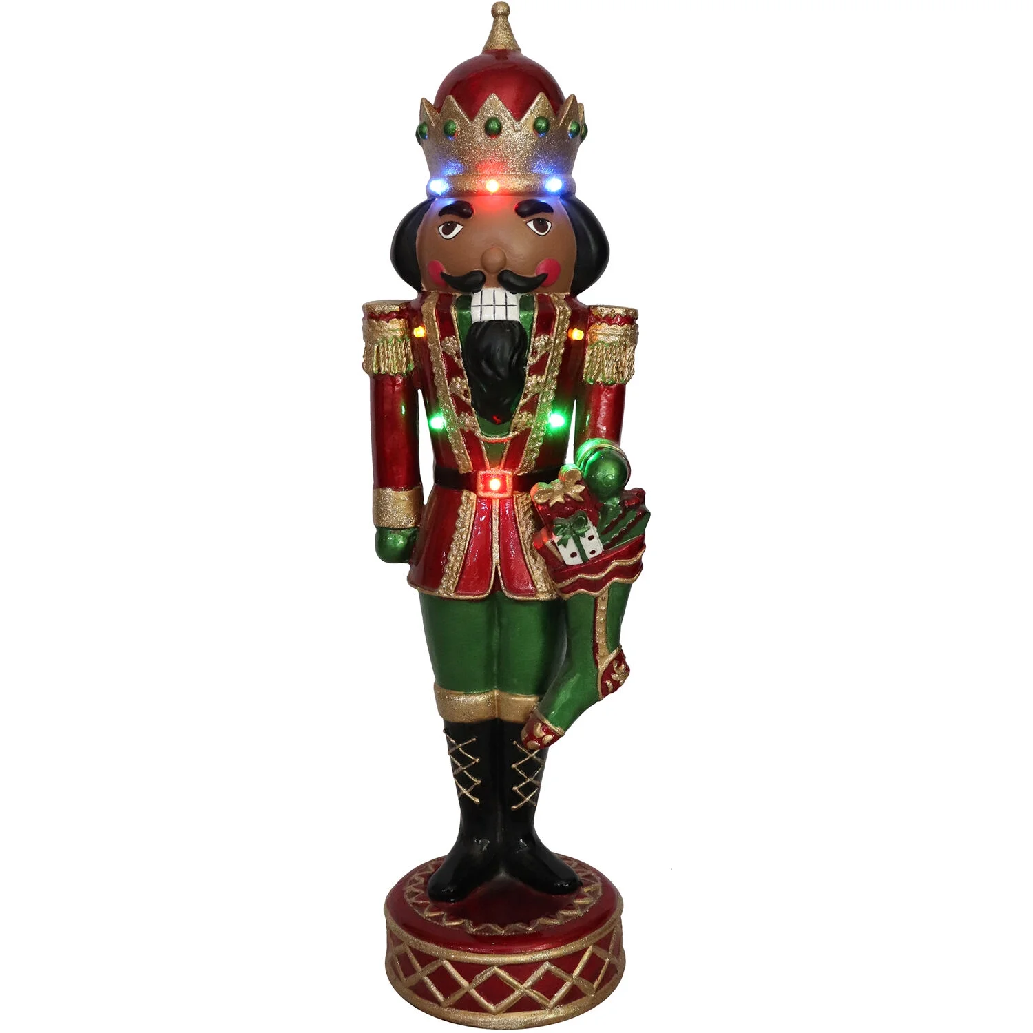 Fraser Farm Hill 22" African American Christmas Resign Nutcracker decoration for indoor/outdoor use
