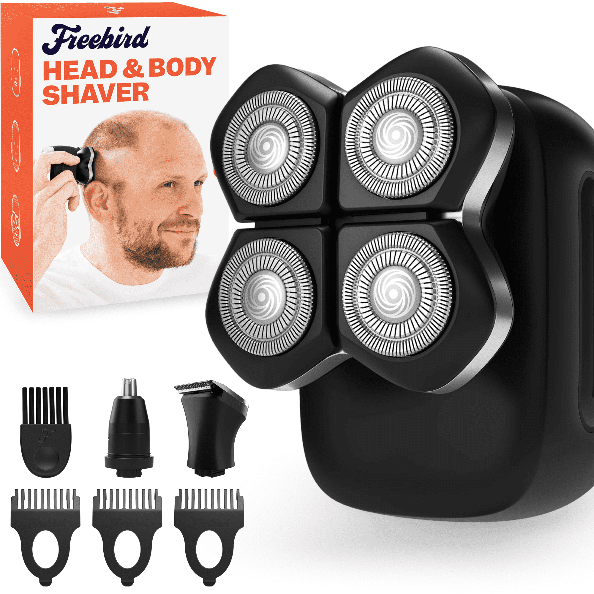 Freebird FlexSeries Pro Electric Head Shaver - Fast Smooth Head Electric Shaver, Wet/Dry Shaving