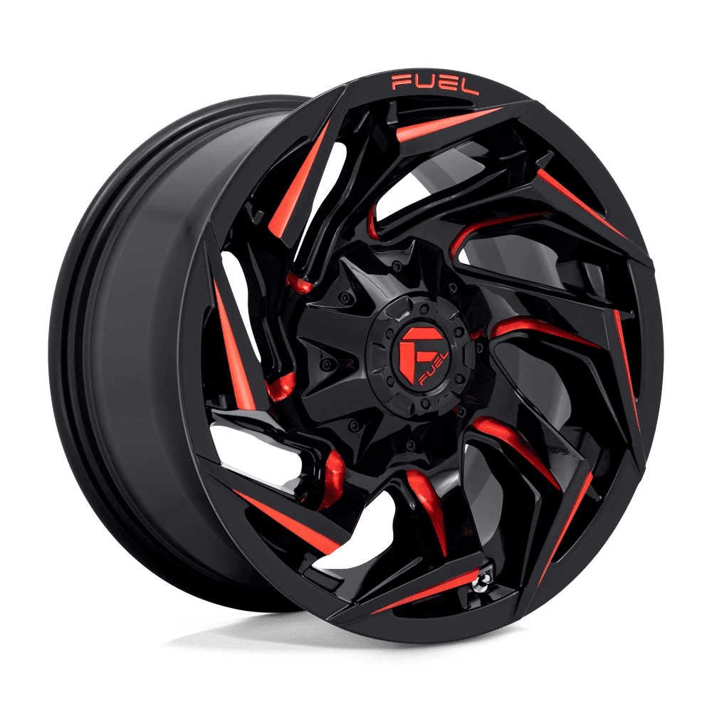 Fuel D755 Reaction 20X10 6X135/6X139.7 -18Et 106.1Cb Gloss Black Milled With Red Tint Wheel