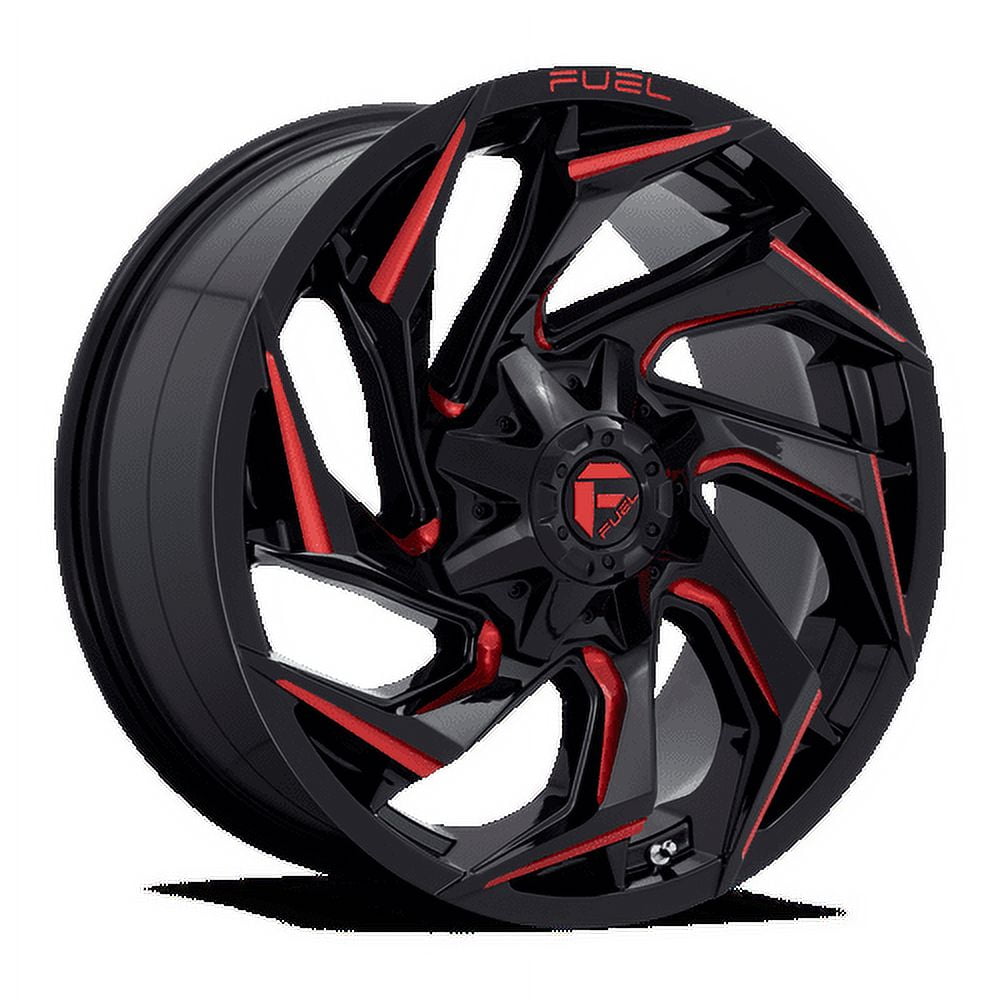 Fuel D755 Reaction 20X10 8X180 -18Et 106.1Cb Gloss Black Milled With Red Tint Wheel