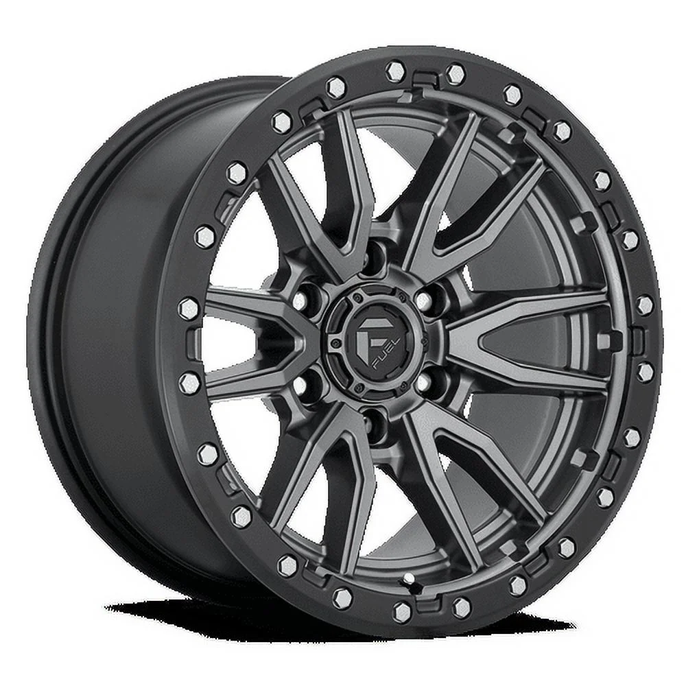 Fuel 1PC Aluminum Rim D680 REBEL 18X9in Matte Gun Metal Black Bead Ring Finish, D68018908945