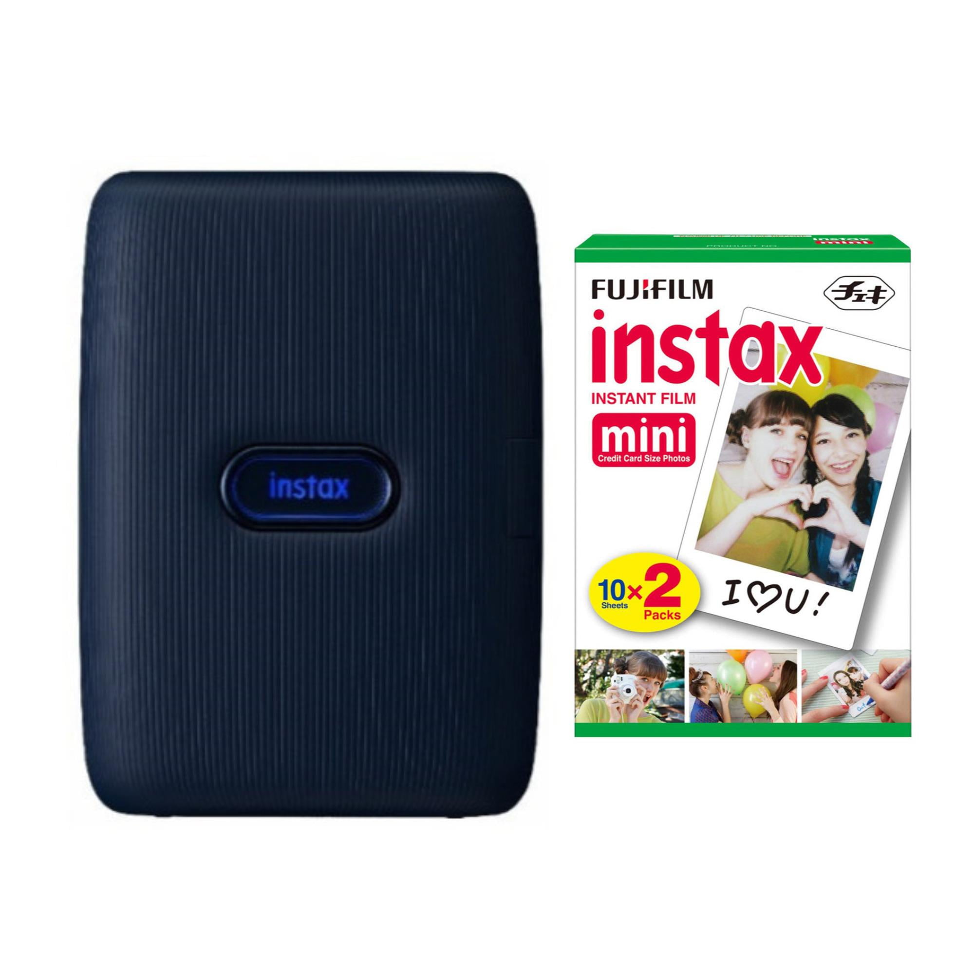 Fujifilm Instax Mini Link Instant Smartphone Printer (Dark Denim) Bundle