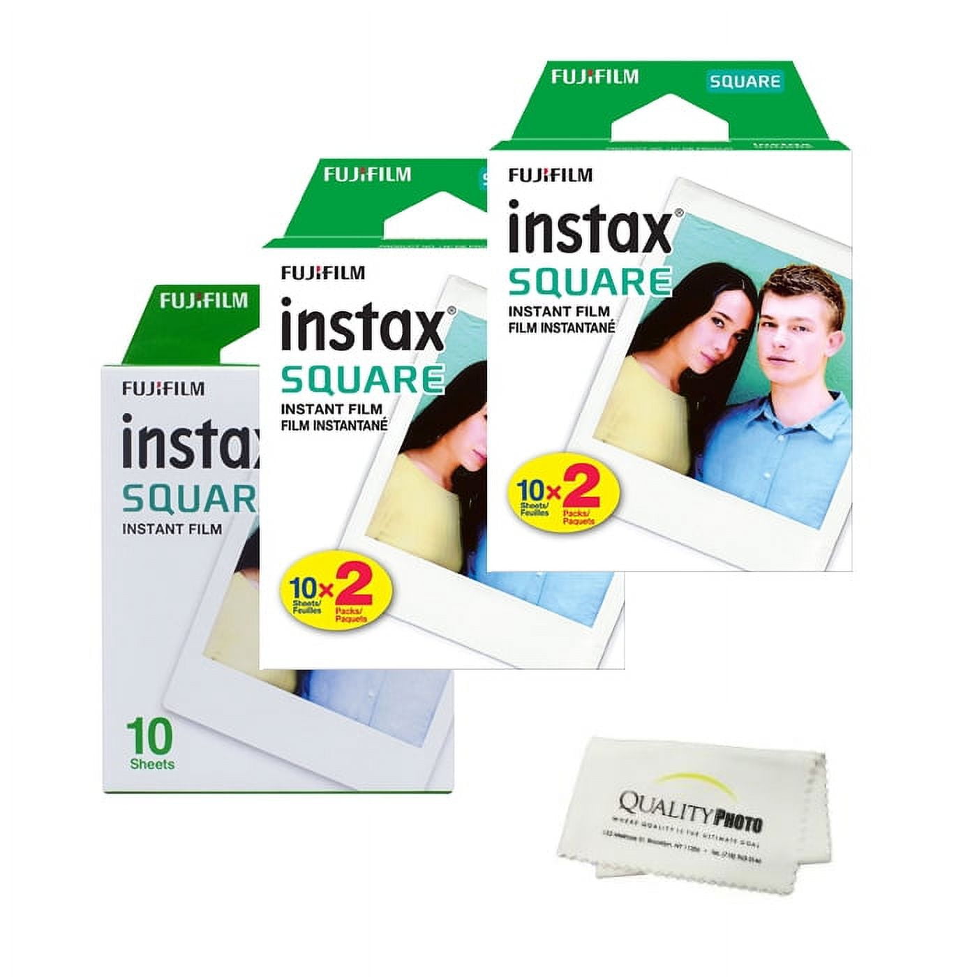 Fujifilm Instax Square Instant Film - 50 Exposures + Quality Photo Microfiber Cloth