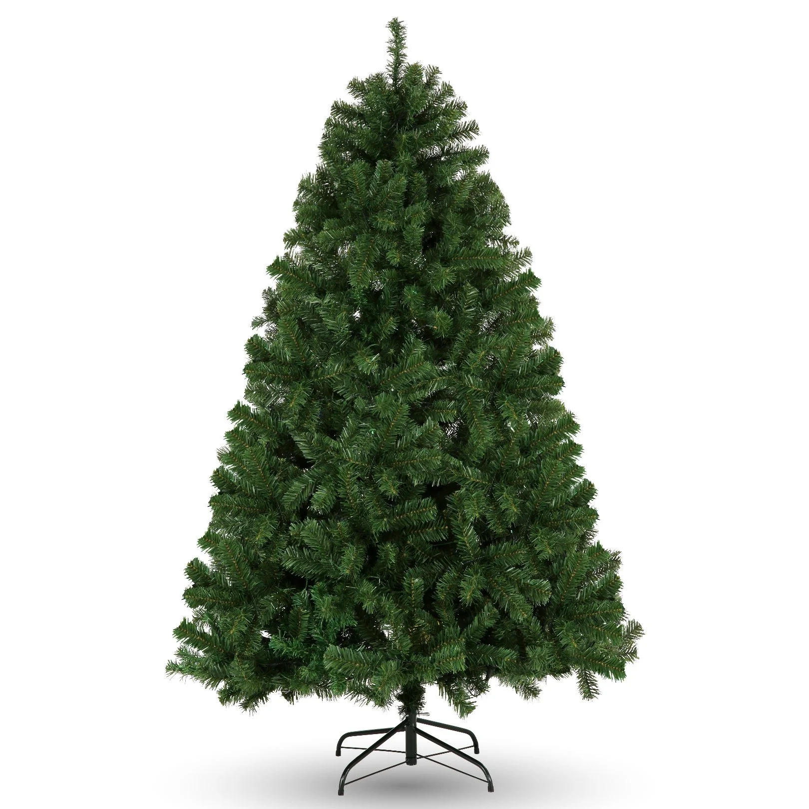 Funcid 6ft Premium Hinged Artificial Christmas Tree Full Tree with 1477 PVC Branch Tips, Foldable Metal Stand, Green