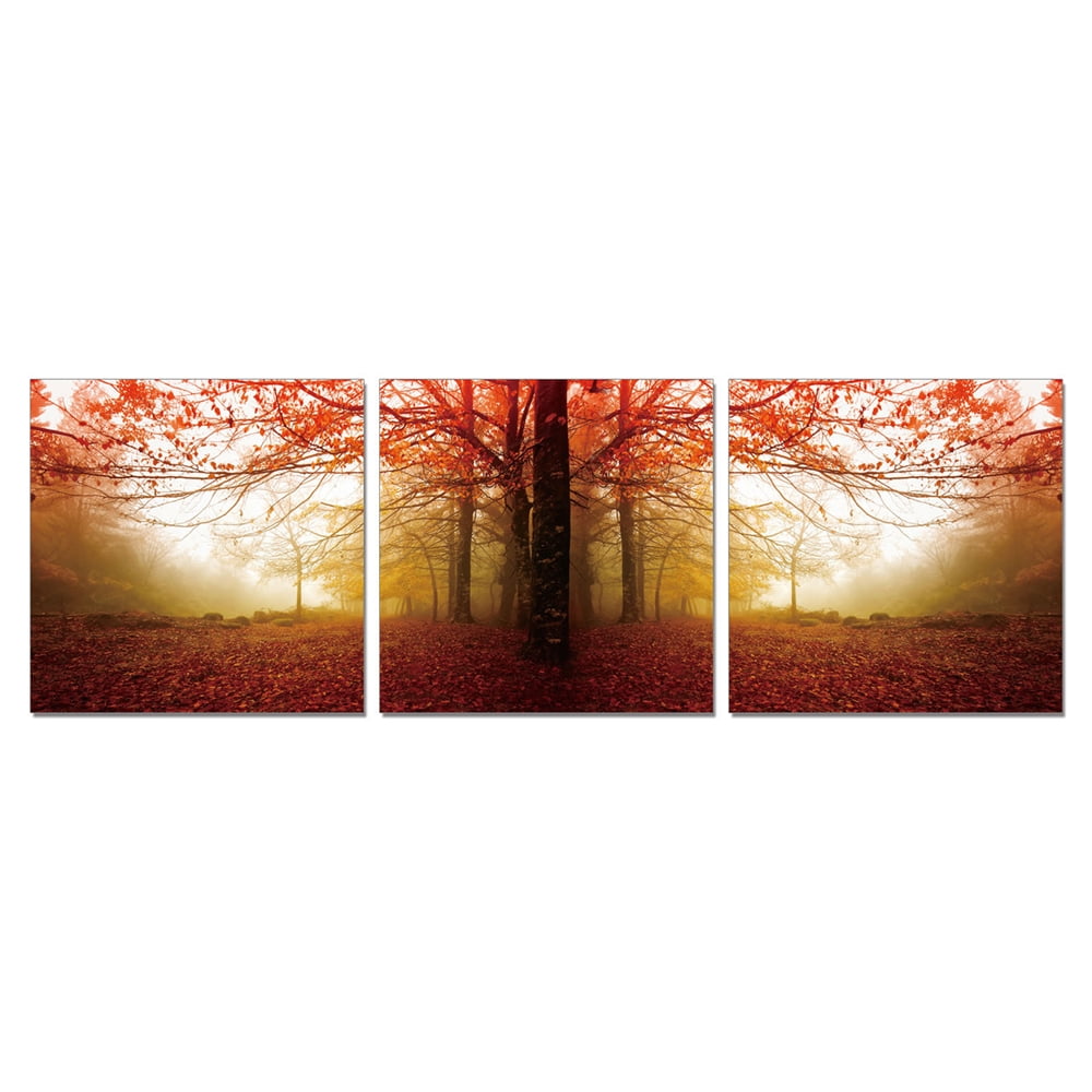 Furinno Senia Wall Mounted Triptych Photography Prints-Design:Autumn Leaves,Quantity:Set of 3