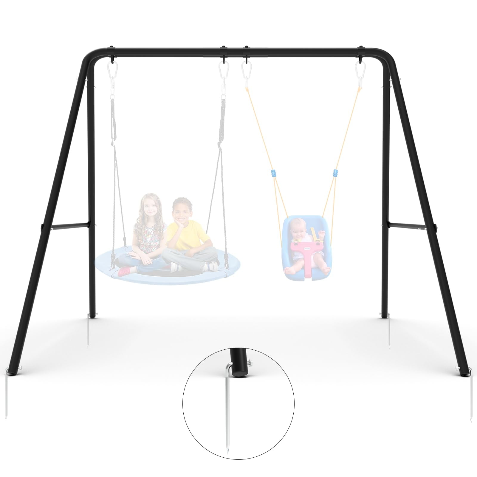 G TALECO GEAR Outdoor Swing Stand for 2 People, Heavy Duty Metal A-Frame, 500 lbs Capacity(Swing Set Not Included)