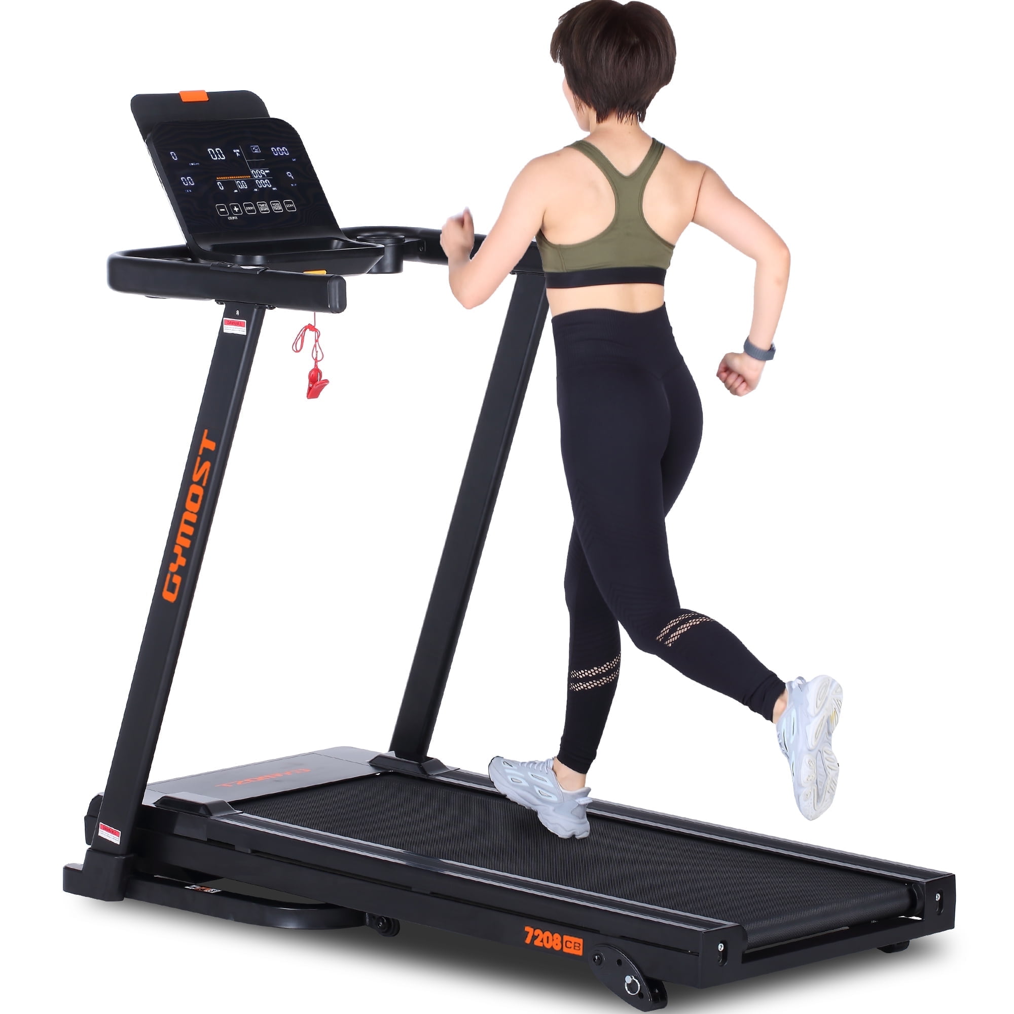 GYMOST 2.5HP Folding Treadmill for Home with Manual incline, 0.6-10MPH, 40 Programs, Heart Rate Sensor and BIM Calculator, 300lb Capacity Walking Running Exercise Machine