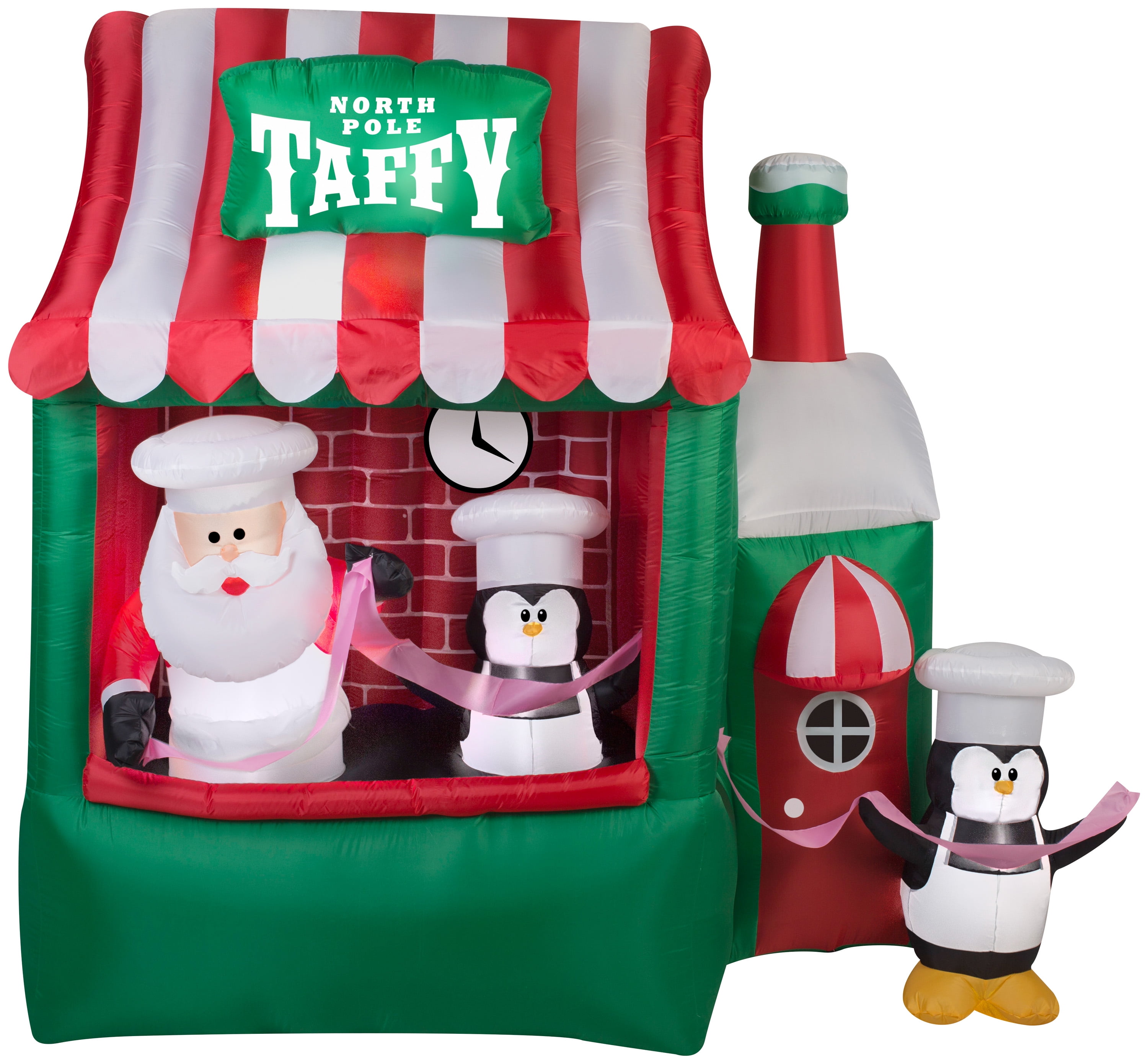 Gemmy Animated Christmas Airblown Inflatable North Pole Taffy Stand Santa Claus Yard Inflatable, 7'