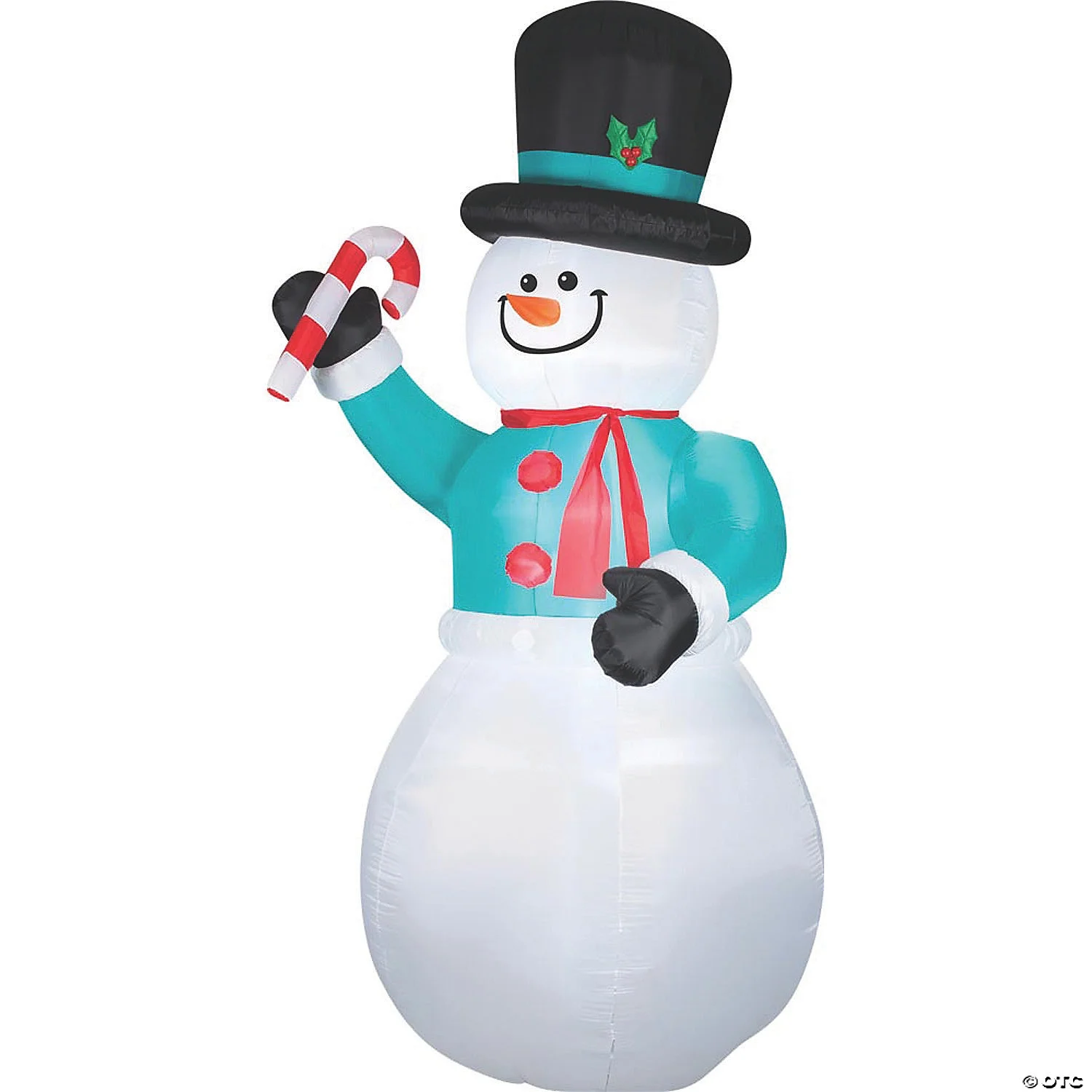 Gemmy Snowman with Candy Cane Lights Up Yard Inflatables, Multicolor