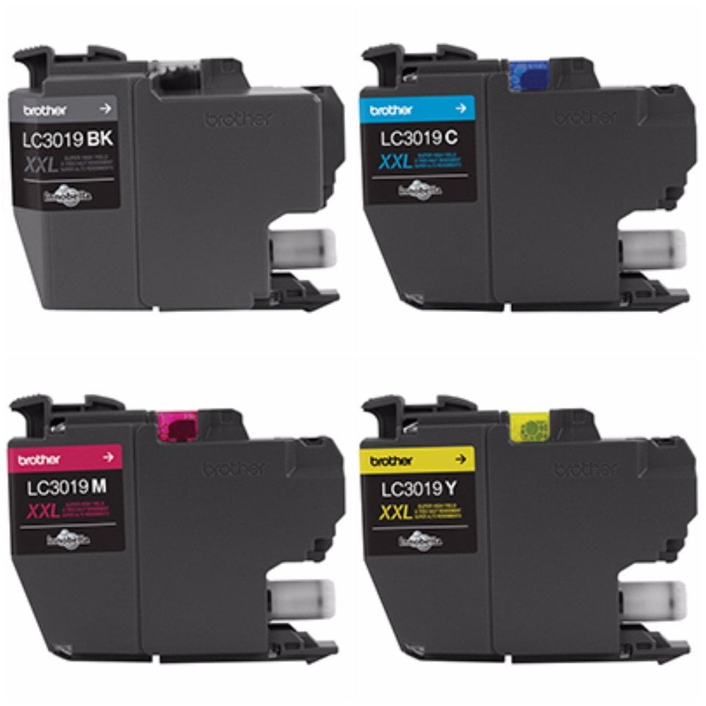 Genuine Brother LC3019 (LC-3019) (BK/C/M/Y) High Yield Color Ink 4-Pack (Includes 1 each LC3019BK, LC3019C, LC3019M, LC3019Y)