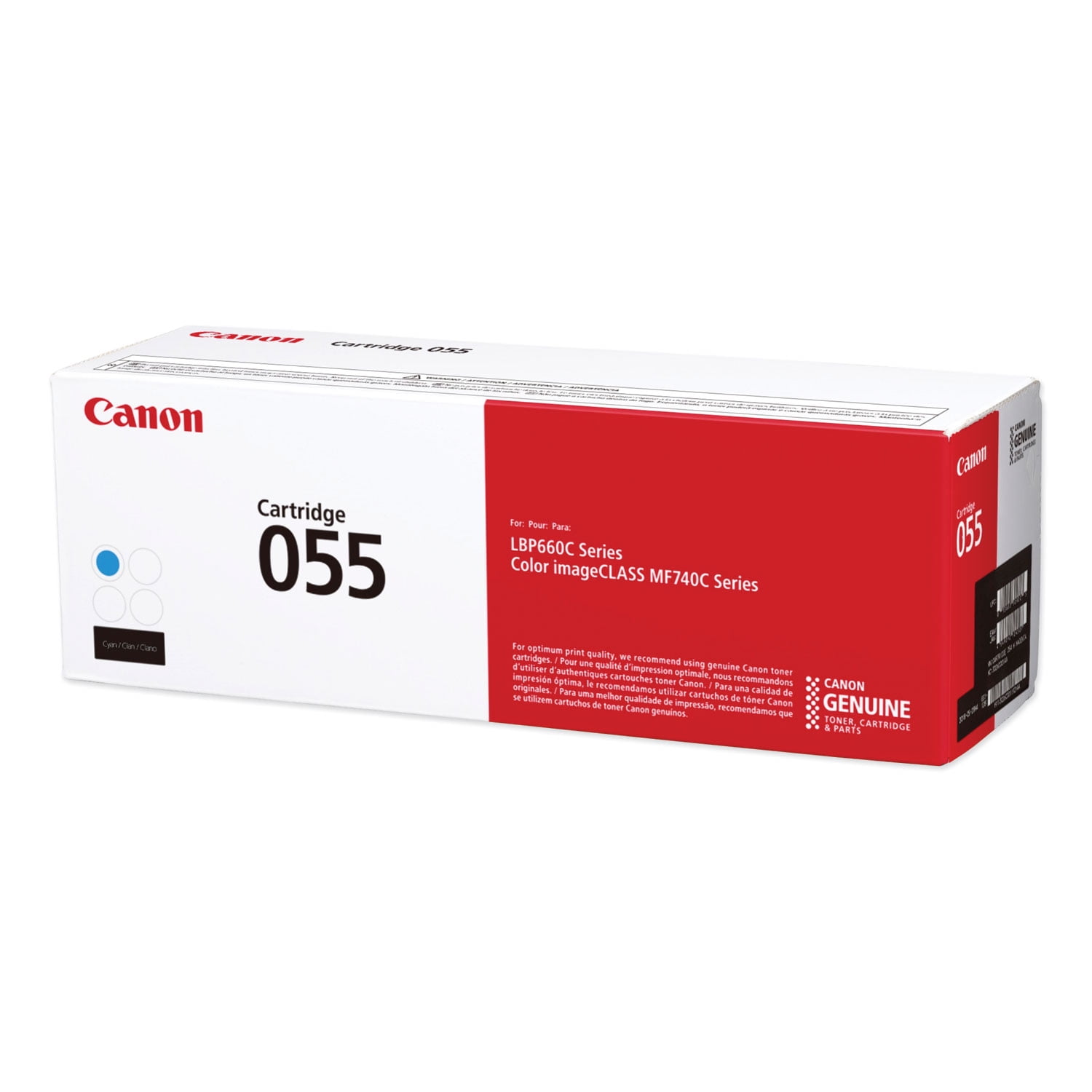 Genuine Canon Toner 055 Cyan, Standard - Yields Up To 2,100 Pages