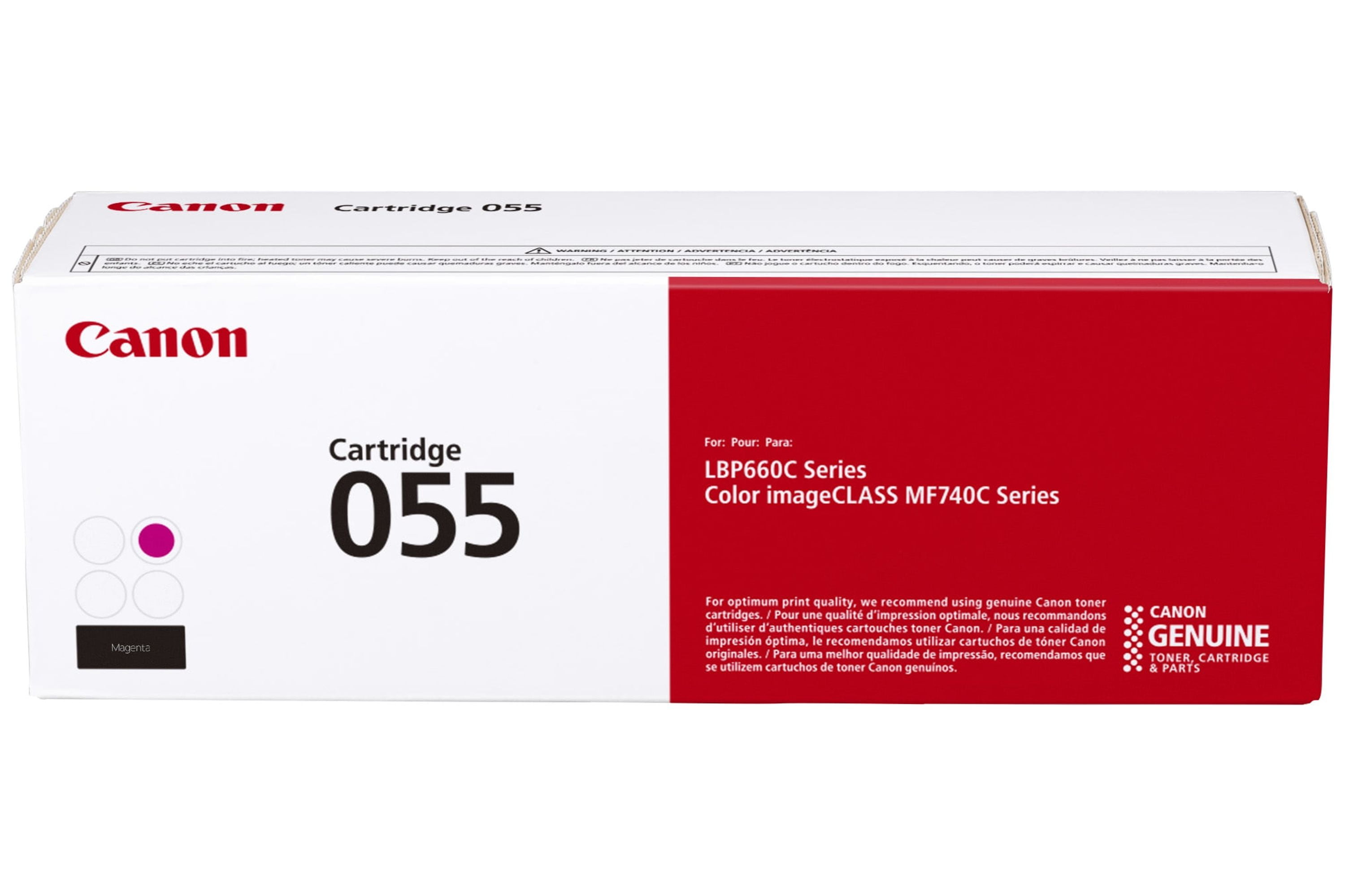 Genuine Canon Toner 055 Magenta, Standard - Yields Up To 2,100 Pages