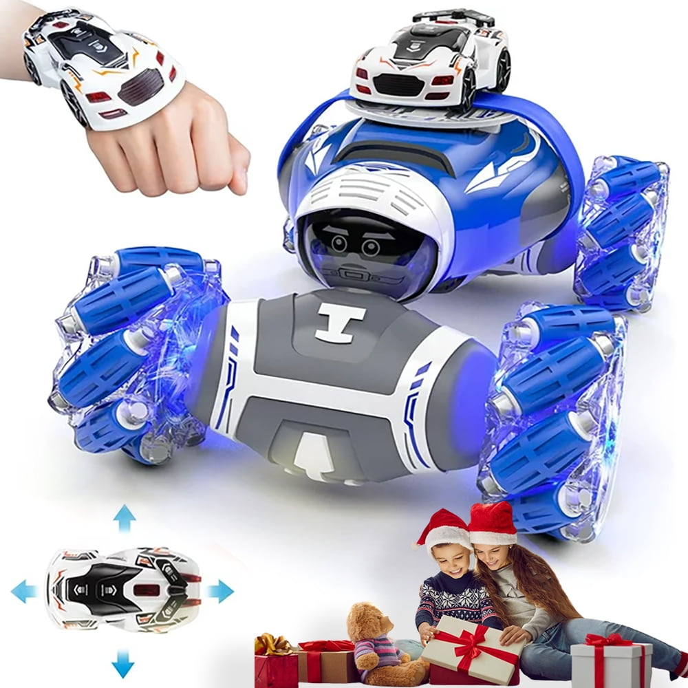 Gesture Sensing RC Stunt Car, 1/14 4WD Twisting Remote Control Car, Best Gift for Kids Boys Girls ,UD2195A Blue