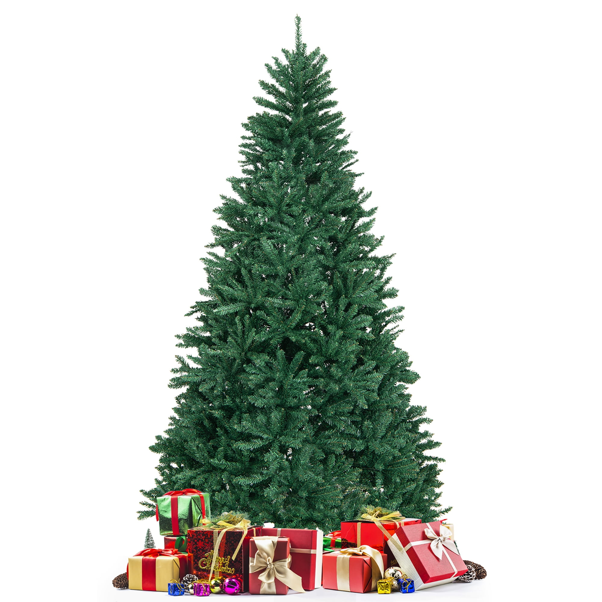 Gymax 7.5 FT Artificial Christmas Tree Hinged Christmas Tree w/ 2254 Lush Branch Tips