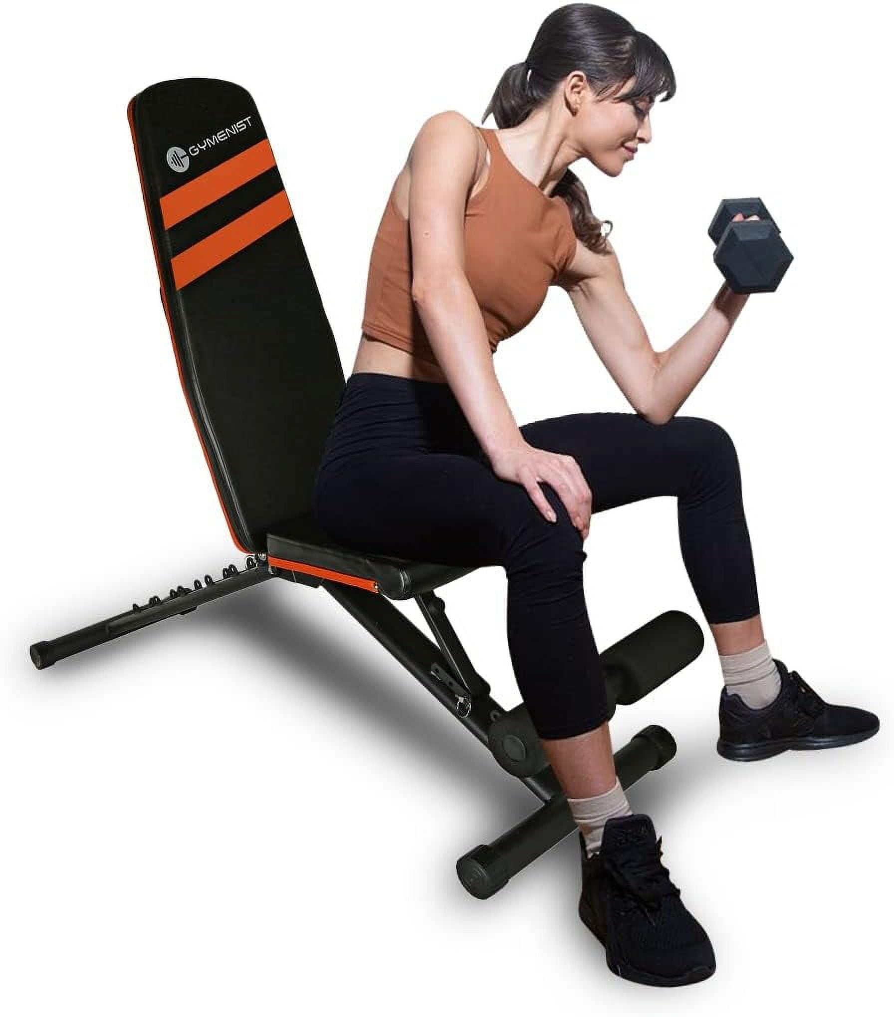 Gymenist, Adjustable Exerciser Bench, Exercise Workout Bench, Foldable and Easy to Carry, No Assembly Needed