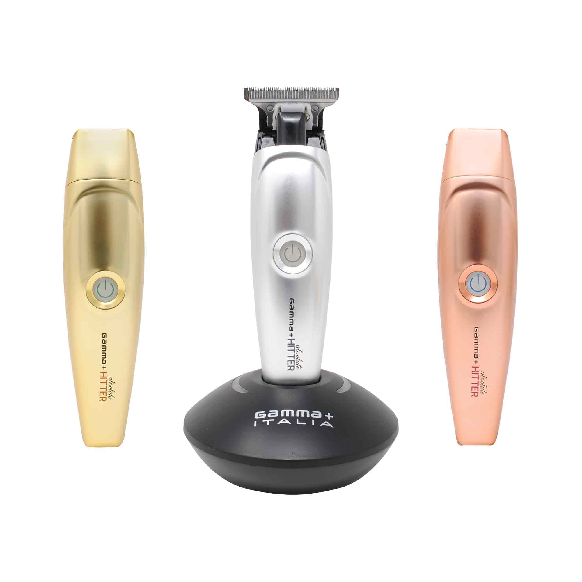 GAMMA+ Absolute Hitter Cordless Hair Trimmer, Modular Body Lids, Matte Chrome, Gold, Rose Gold