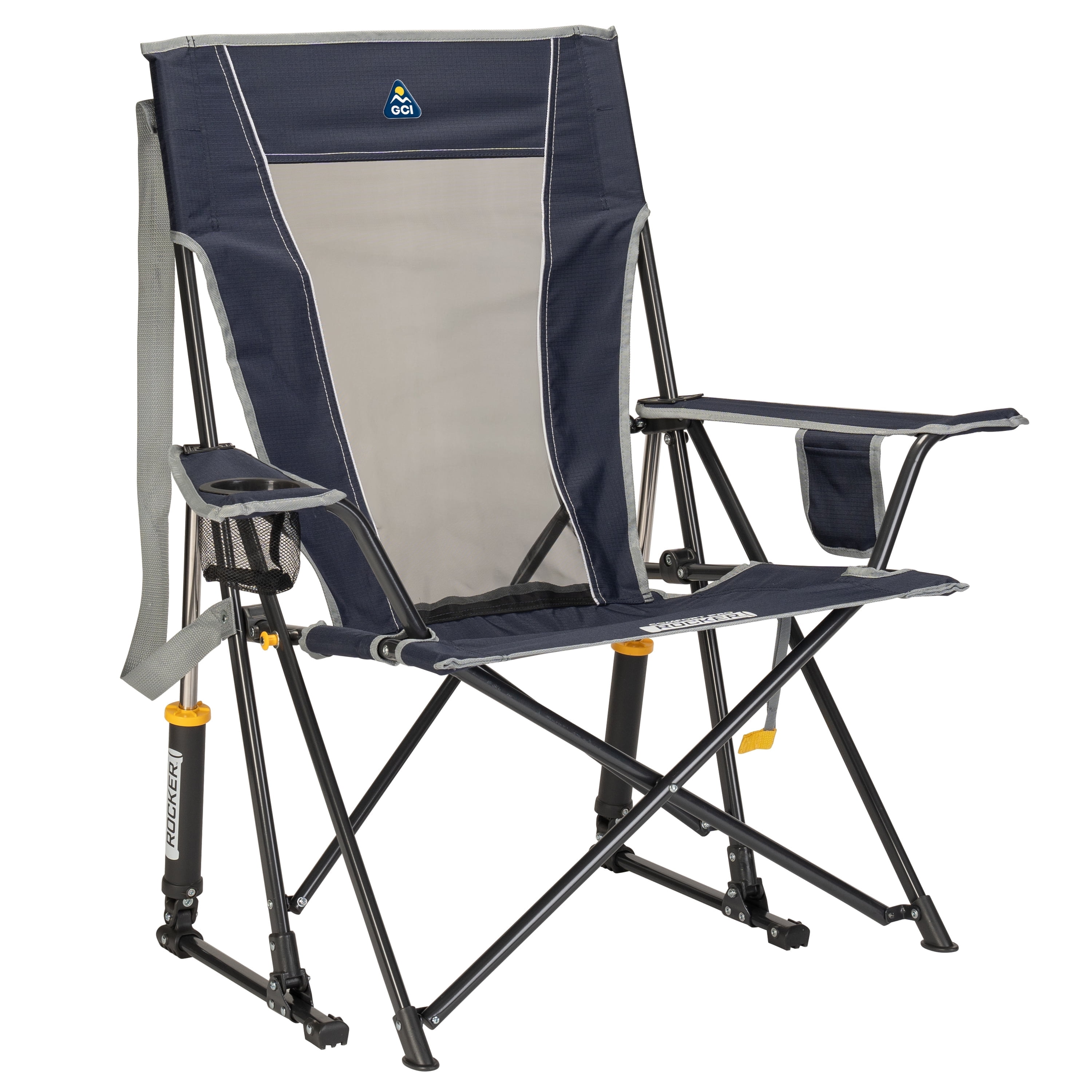 GCI Outdoor Comfort Pro Rocker Camping Chair with Mesh Backrest, Indigo