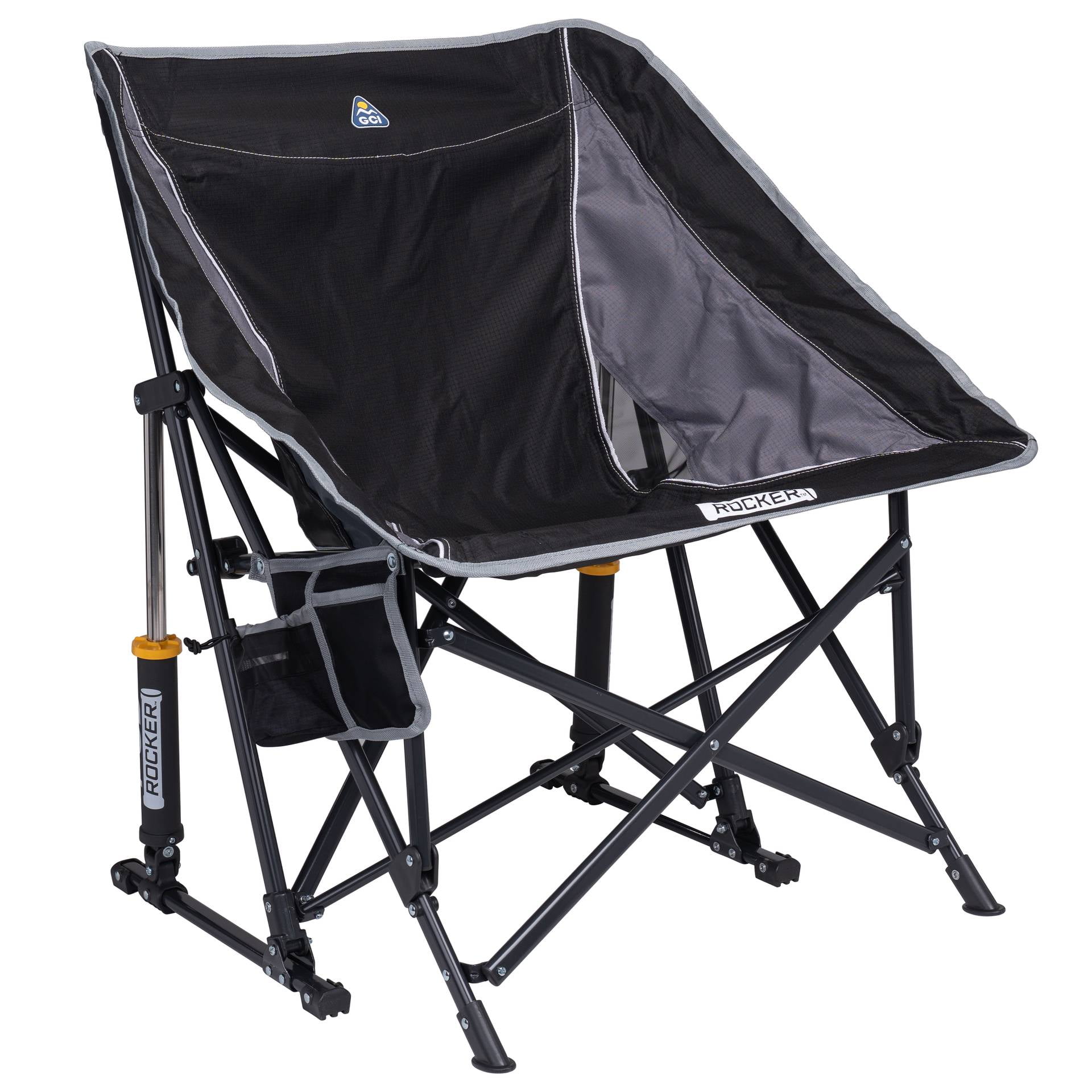 GCI Outdoor Pod Rocker Foldable Rocking Camp Chair, Black