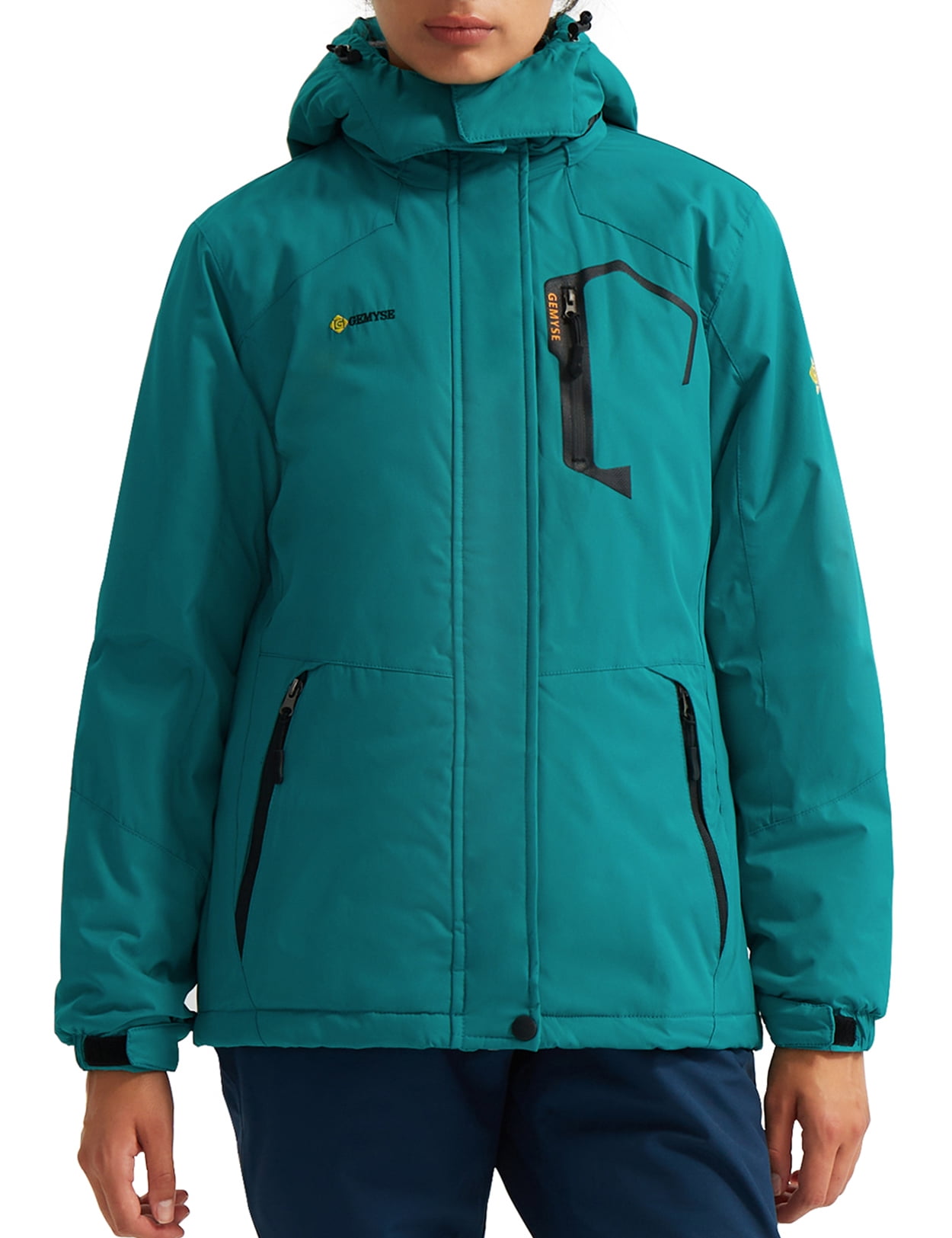 GEMYSE Women's Mountain Waterproof Ski Snow Jacket Winter Windproof Rain Coat(Moonblue, S)