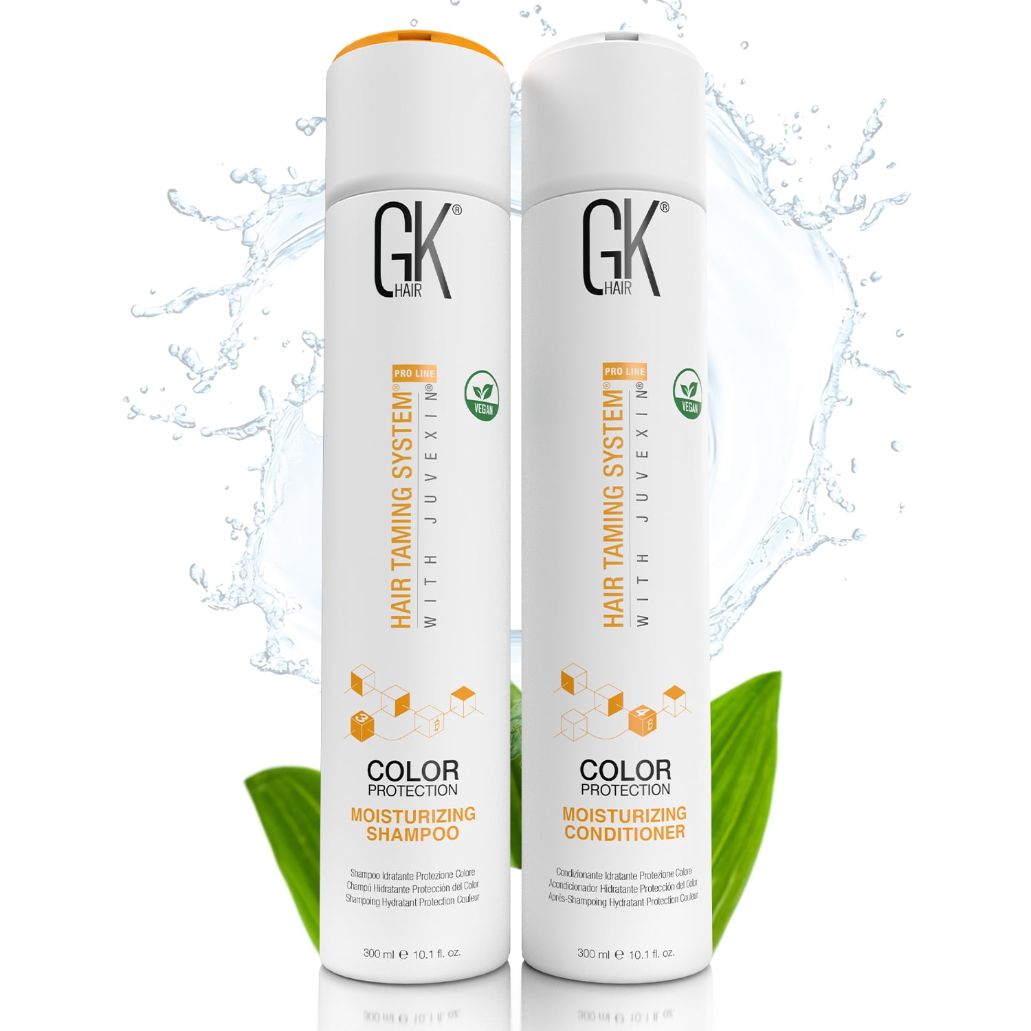 GK HAIR Global Keratin Moisturizing Shampoo and Conditioner Sets (10.1 Fl Oz/300ml) for Color Treated Hair - Daily Use Cleansing Dry to Normal Sulfate Paraben-Free - All Hair Types for Men and Women-