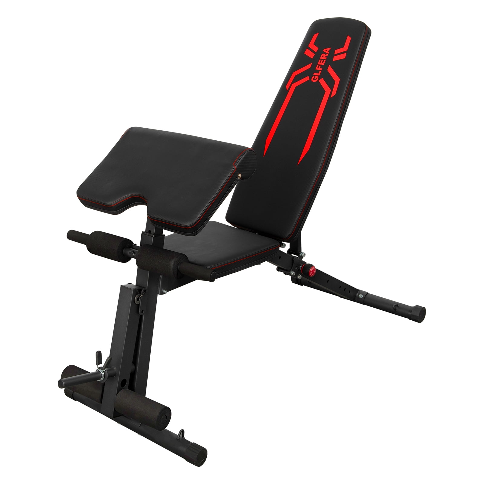 GLFERA Adjustable Weight Bench,660LBS Workout Bench for Home Gym with Preacher Curl and Leg Press Attachment Fitness