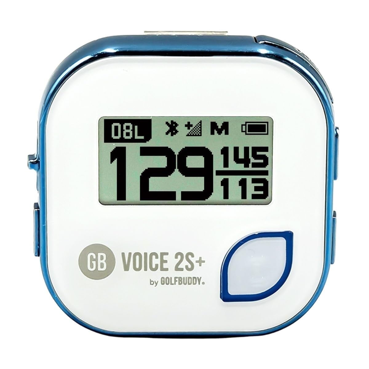 GOLFBUDDY Voice 2S+ Talking Golf GPS Rangefinder, Shot Distance Measurement - White Blue