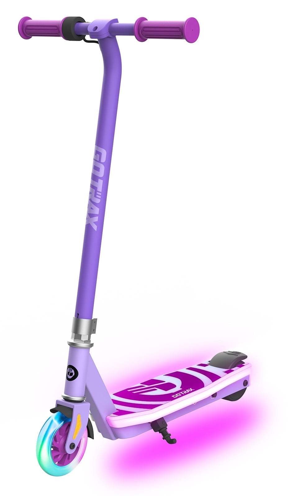 GOTRAX Scout light-up kids’ electric scooter for ages 4–7, 80w motor, 6 mph, colorful led front wheel & deck, lightweight,Pink