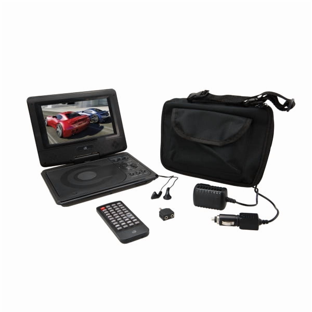 GPX 7-Inch Portable DVD Player with Swivel Screen and Carrying Case, PD701BVP - Black