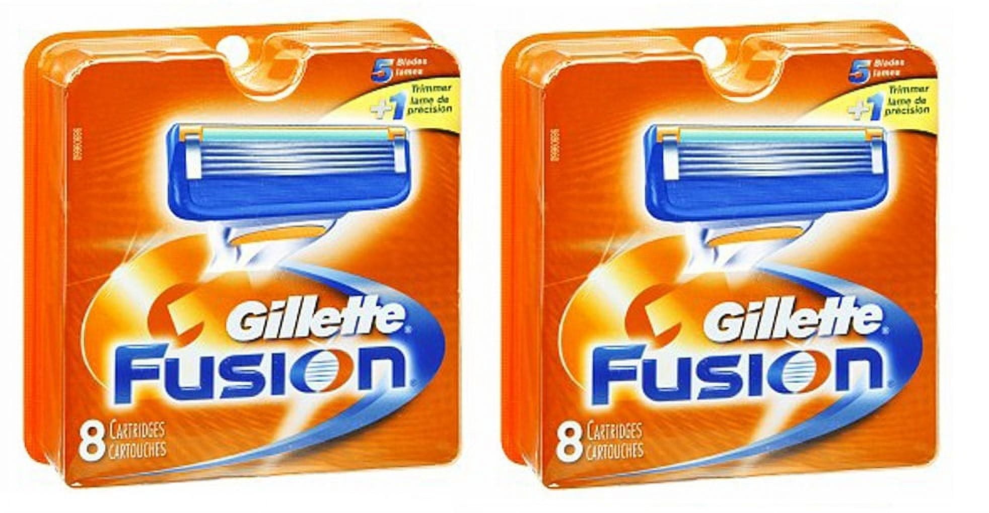 Gillette Fusion Refill Razor Blade Cartidges, 8 Ct. (Pack of 2)