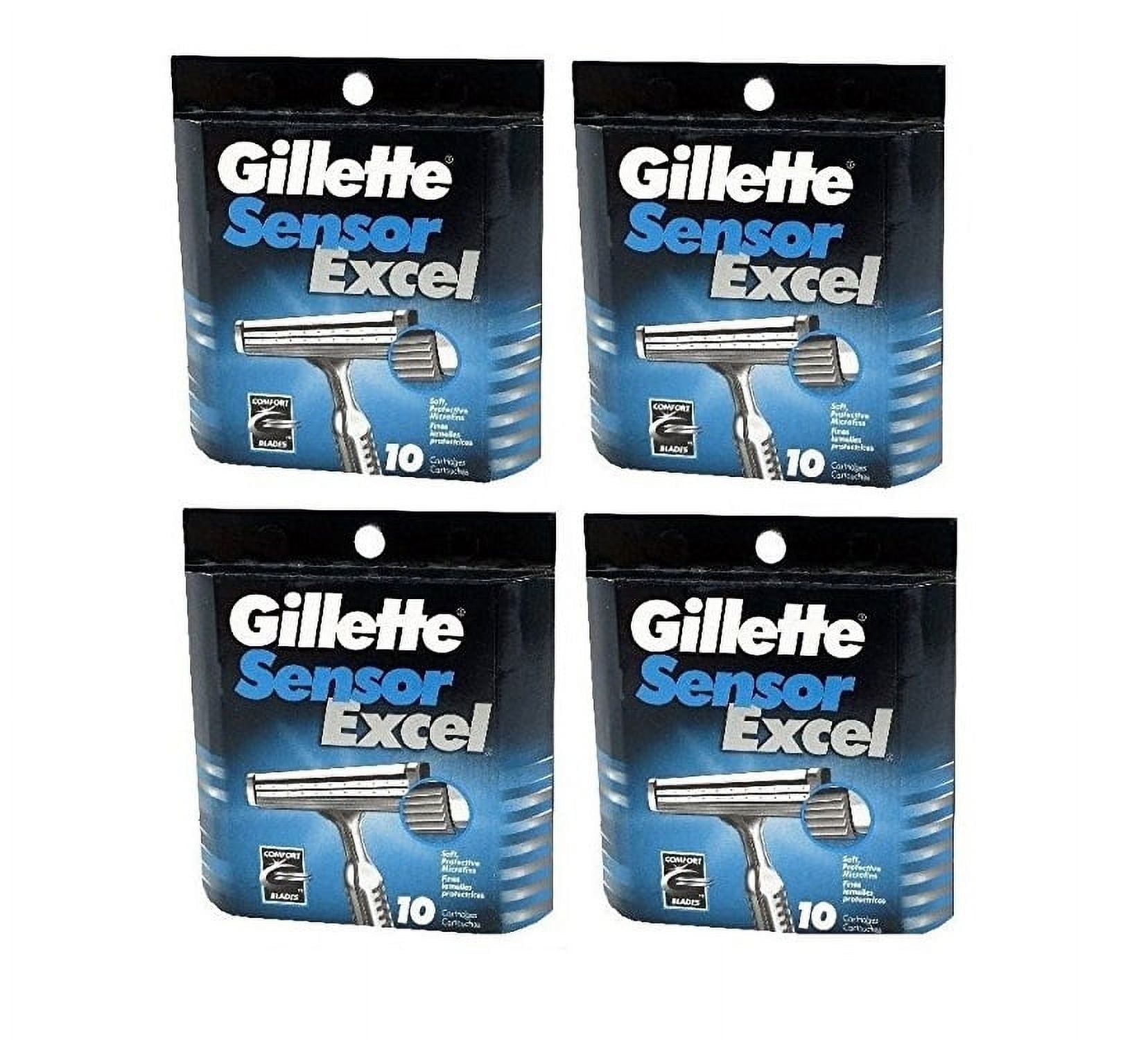 Gillette Sensor Excel Refill Blade Cartridges, 10 Ct. (Pack of 4) + Makeup Blender